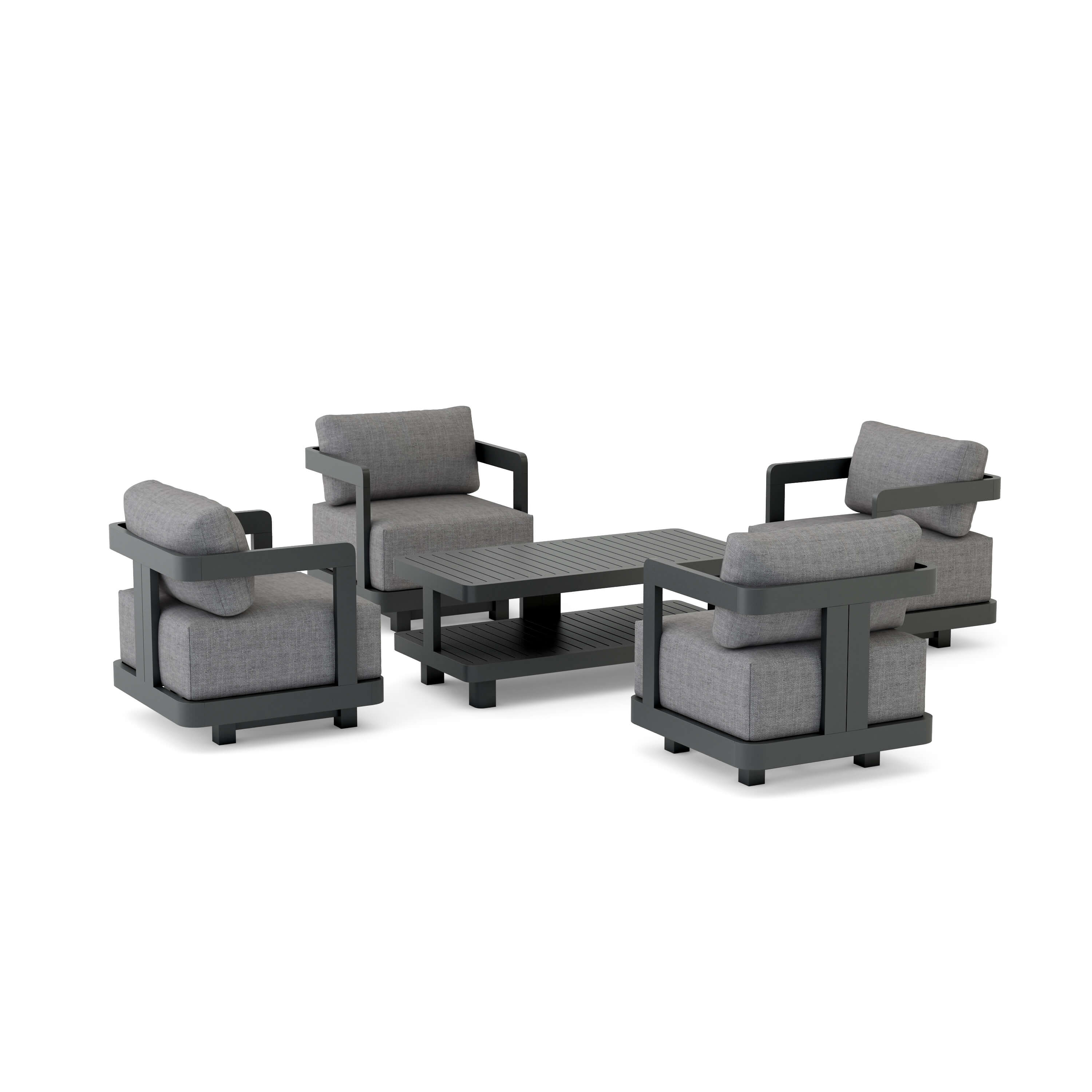 Granada 5-Piece Deep Seating Patio Furniture Set - Outdoor Wicker Sofa Sectional with Cushions for Backyard, Poolside & Garden Relaxation