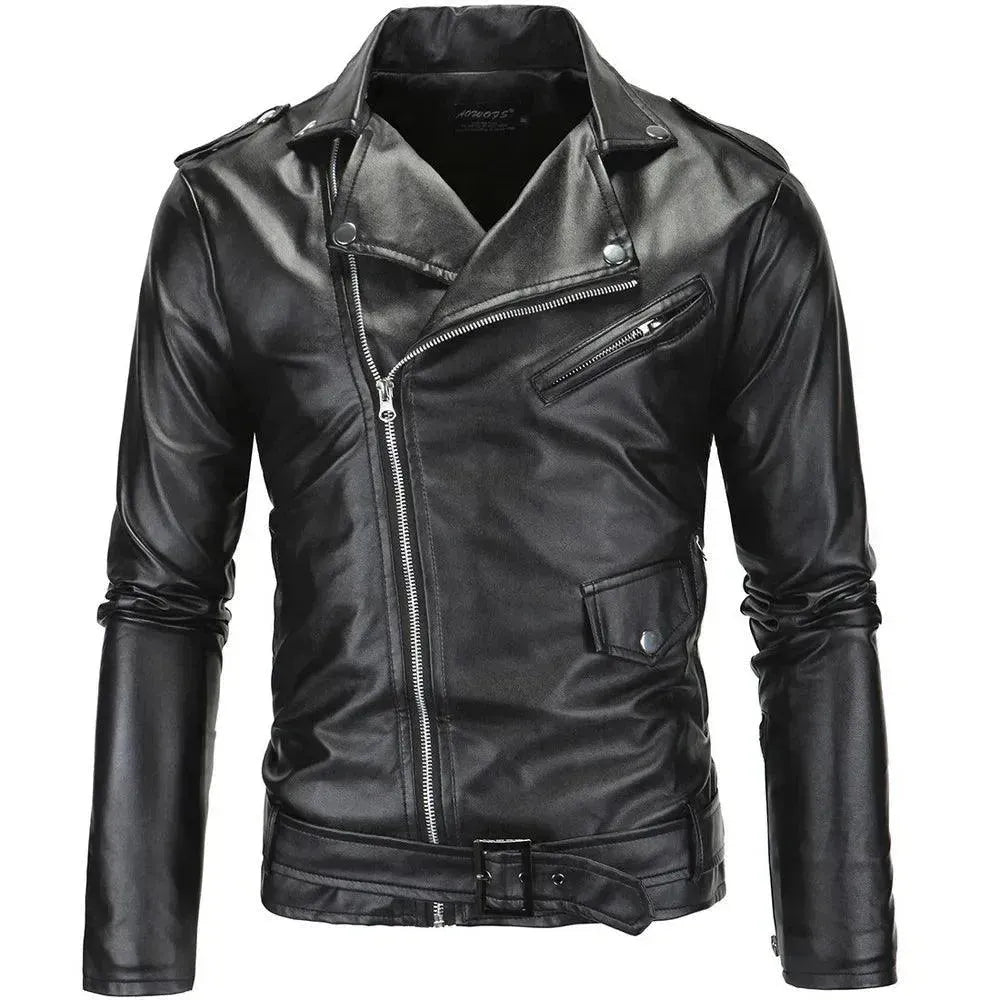 Slim Fit Biker Men's Genuine Leather Jacket - Motorcycle Riding, Casual Outfit & Streetwear Fashion