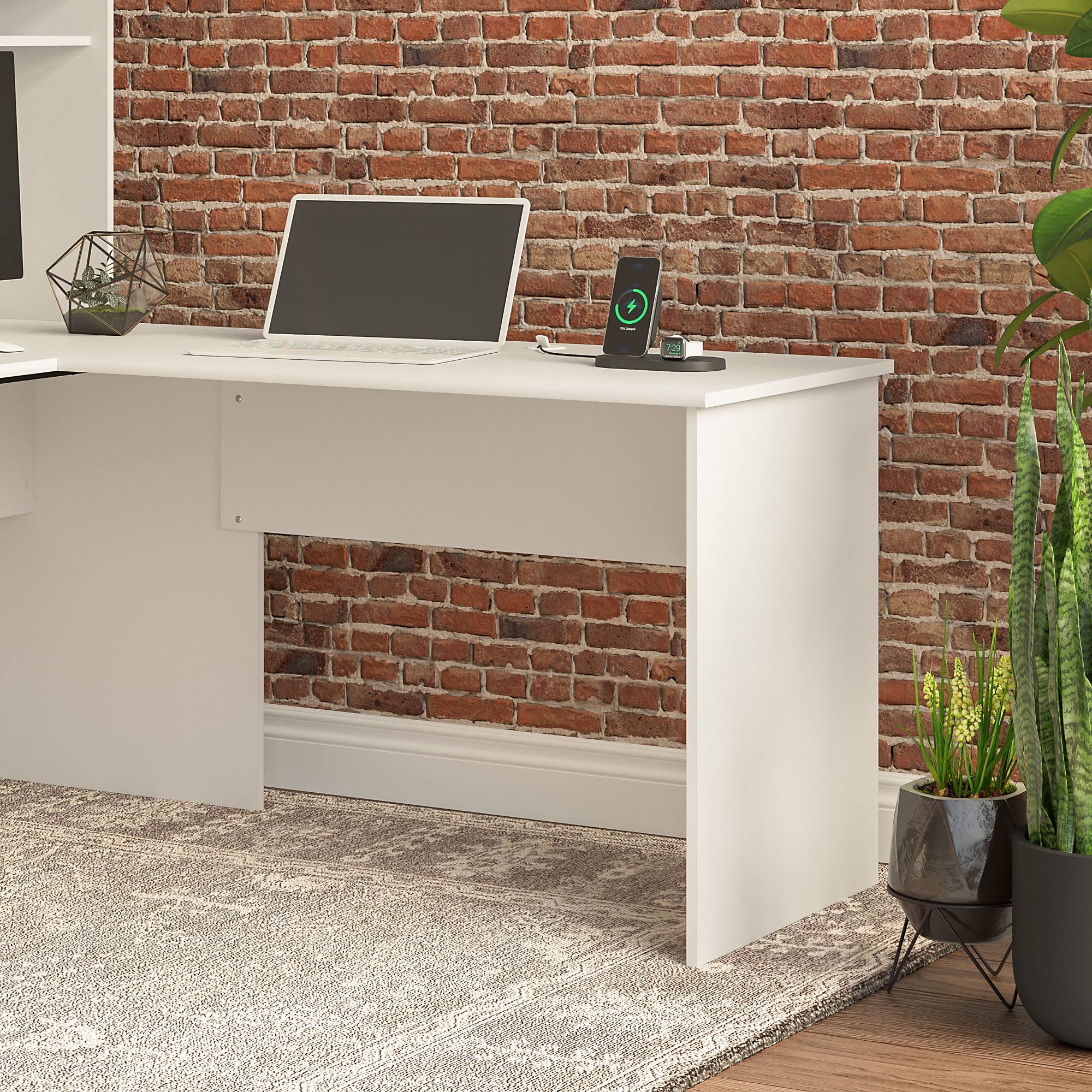 Bush Furniture Cabot 42W White Shell Desk Return - Home Office Computer Desk for Small Spaces, Perfect for Remote Work & Study