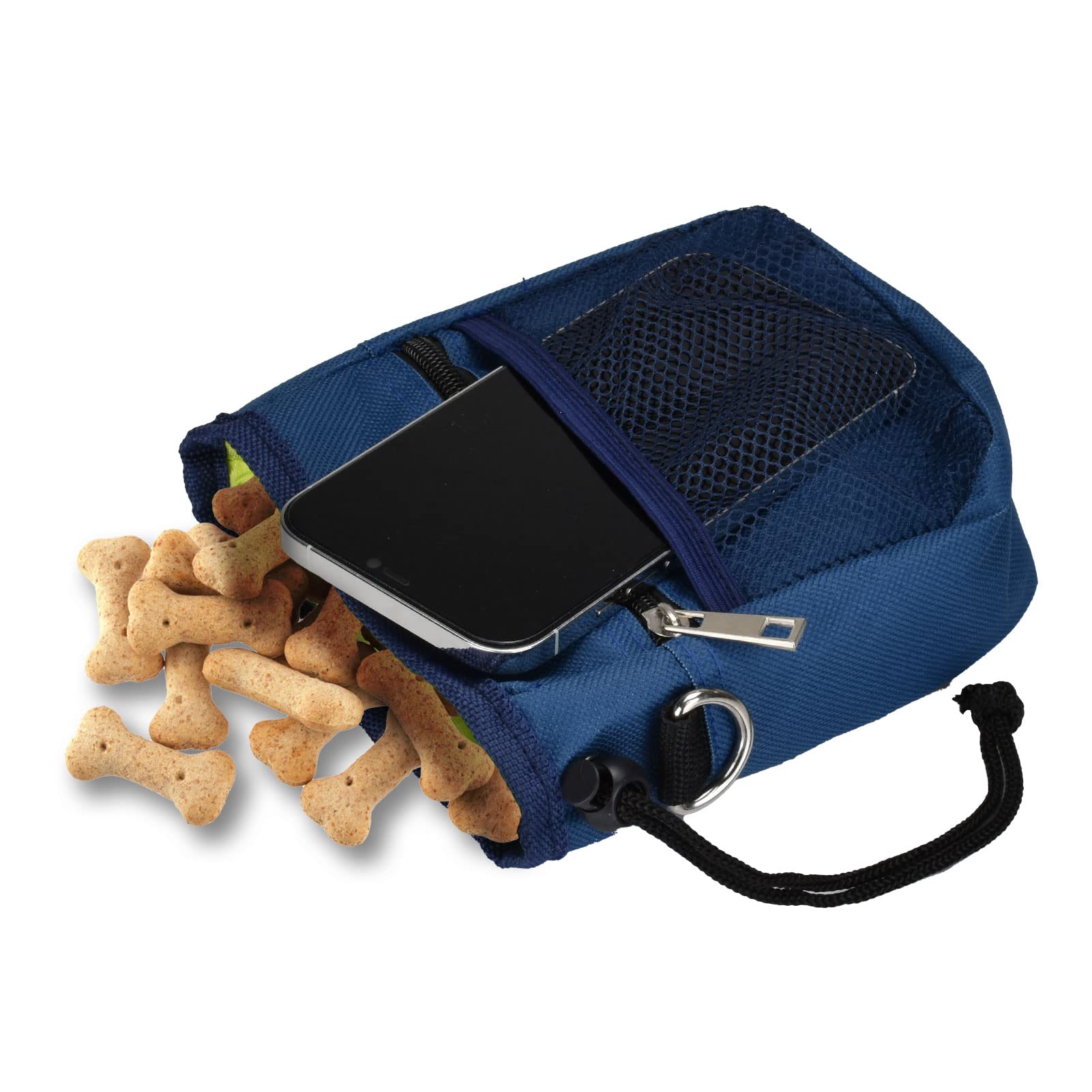 **Waterproof Dog Treat Pouch with Training Clicker & Adjustable Belt – Multi-Pocket Hands-Free Bag with Built-in Poop Dispenser – Perfect for Dog Walking, Hiking & Outdoor Training – Blue**