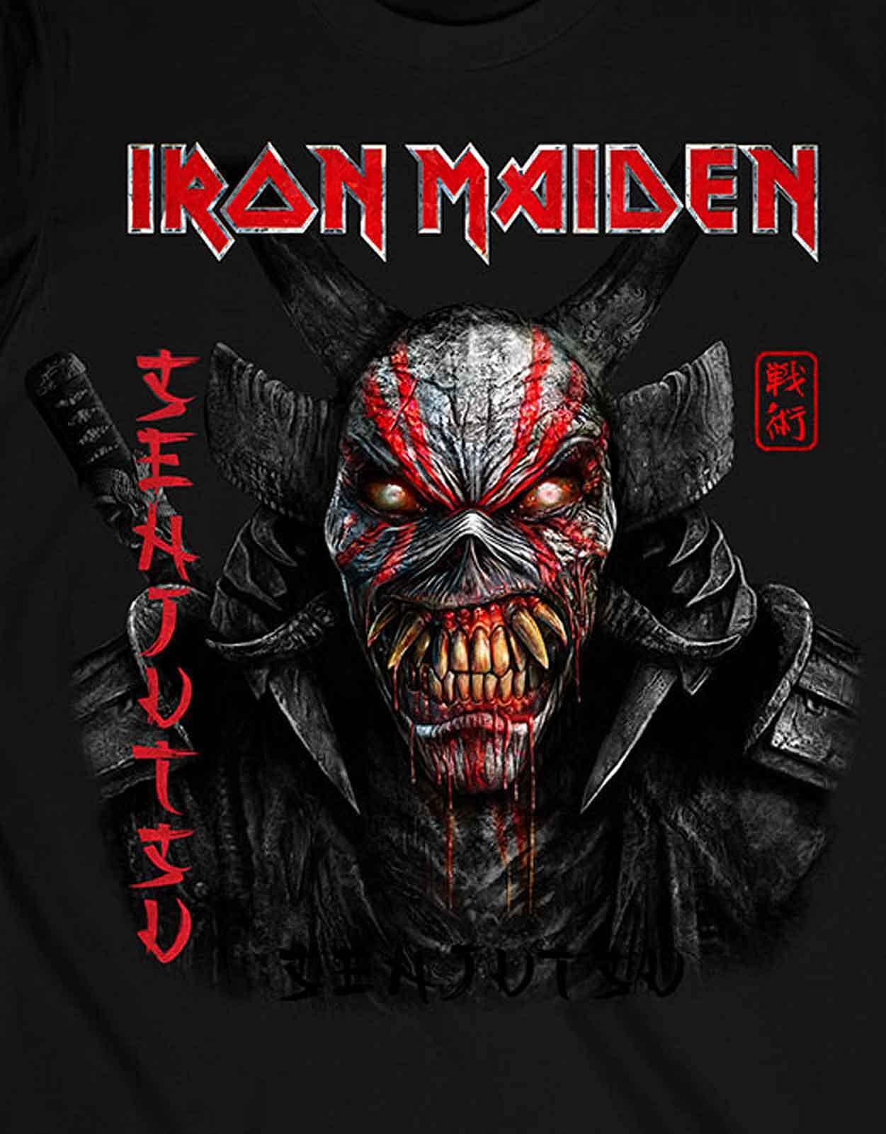 Iron Maiden 'Senjutsu Samurai' Black Graphic T-Shirt - Large Size | Heavy Metal Band Tee for Concerts & Casual Wear
