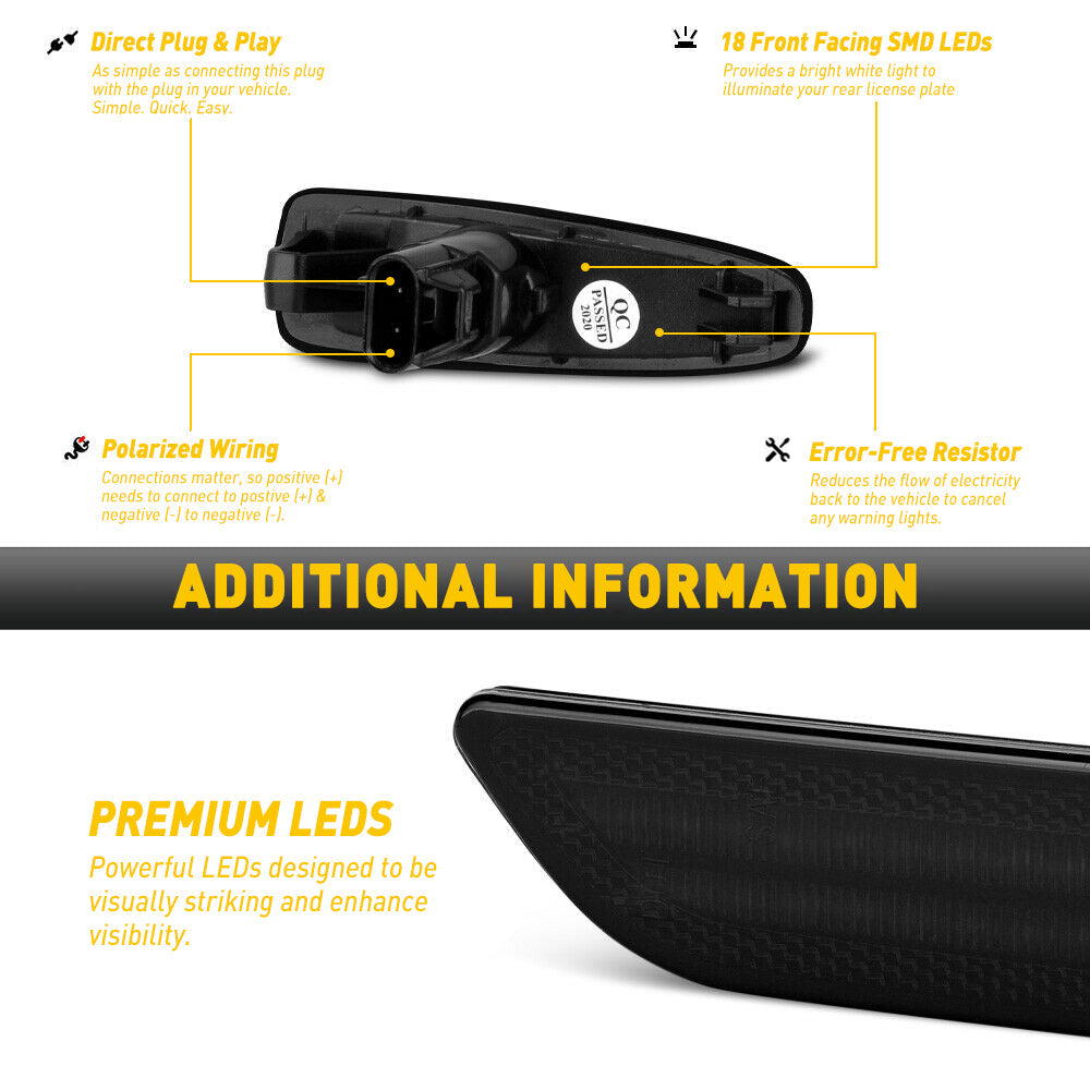 Smoked LED Side Marker Lights for Mitsubishi Lancer Evolution Mirage Outlander Sport - Front Fender Replacement - Enhance Visibility & Style for Night Driving & Car Shows