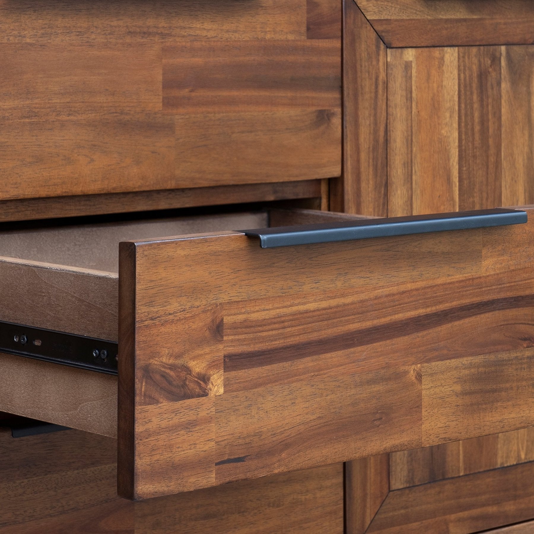 Acacia Wood Sideboard - Modern Farmhouse Buffet Cabinet with Storage for Dining Room & Living Room | Perfect for Home Decor, Entertaining & Organization