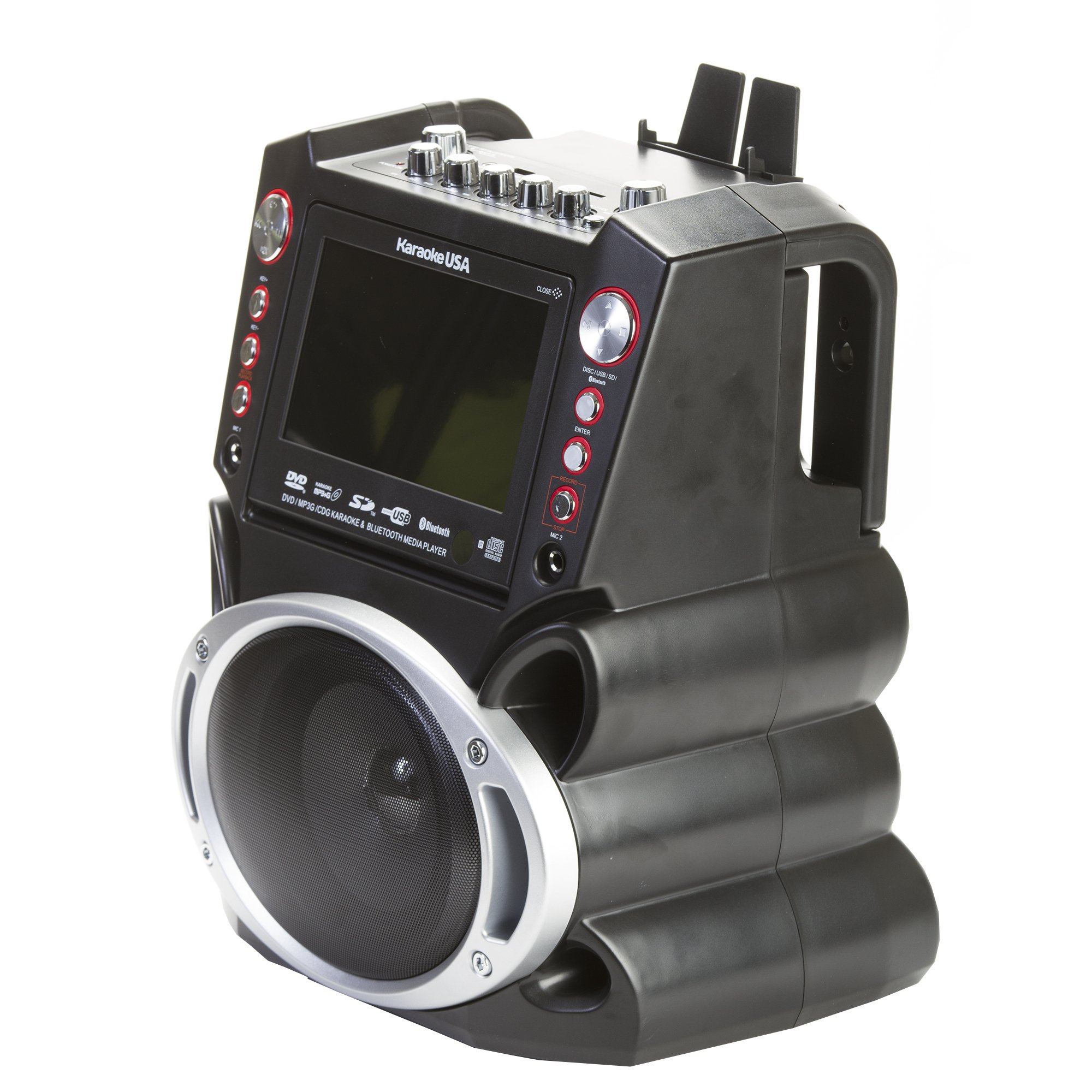 Karaoke USA GF845 Complete Karaoke System with 2 Wireless Microphones, Remote Control & 7