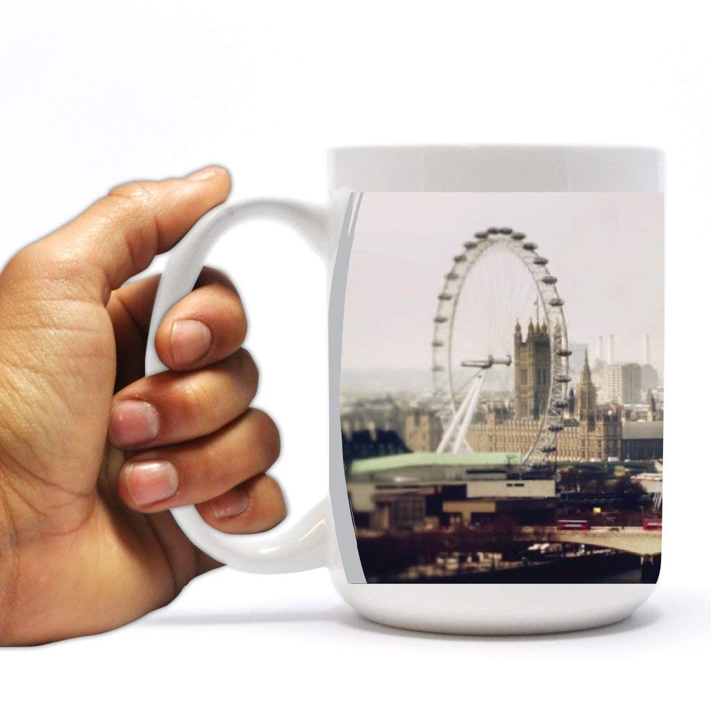 VictoryStore 15oz Ceramic Coffee Mug with London Skyline Design - Perfect for Home, Office & Gifts - Durable Cityscape Travel Mug for Tea & Hot Beverages