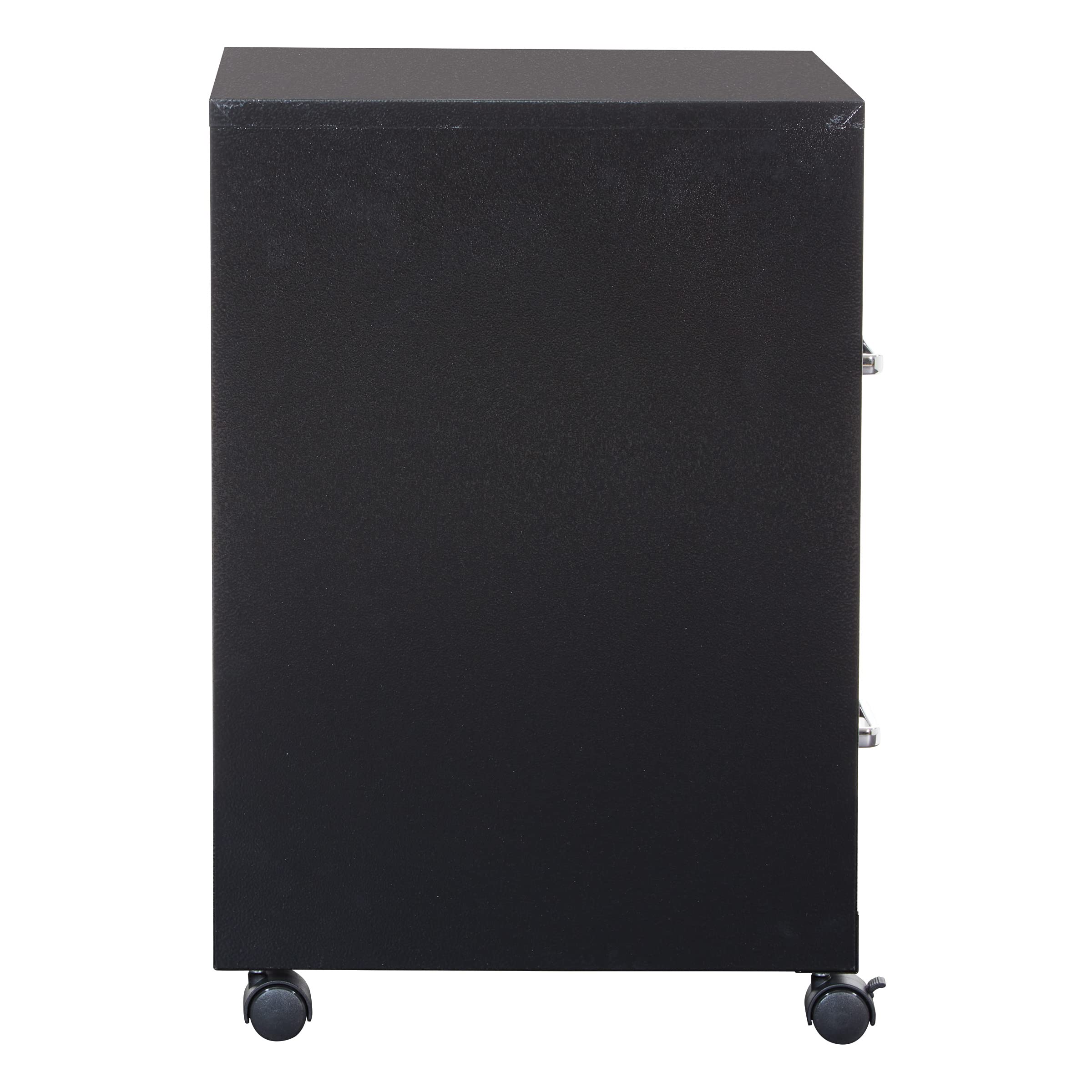OSP 2-Drawer Mobile Locking Metal File Cabinet - Black, Secure Storage for Office, Home, or Classroom Documents & Supplies