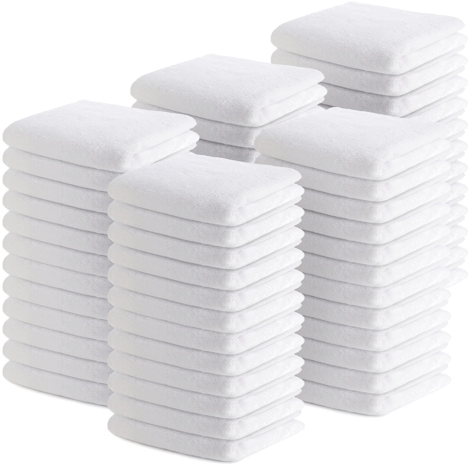 Buryeah 200-Piece Cotton Washcloths Bulk Set - 12x12 Inch Soft Absorbent Face & Hand Towels for Bath, Body, Spa, Gym, Kitchen & Dish Cleaning | Perfect for Home, Hotel & Commercial Use