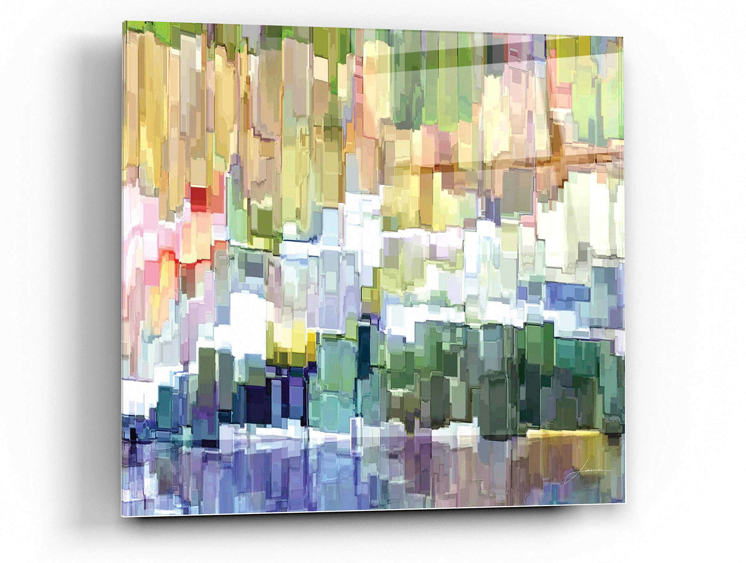 Epic Art 'Glacier Bay III' by James Burghardt - 24x24 Inch Acrylic Glass Wall Decor - Modern Abstract Painting for Living Room, Bedroom & Office