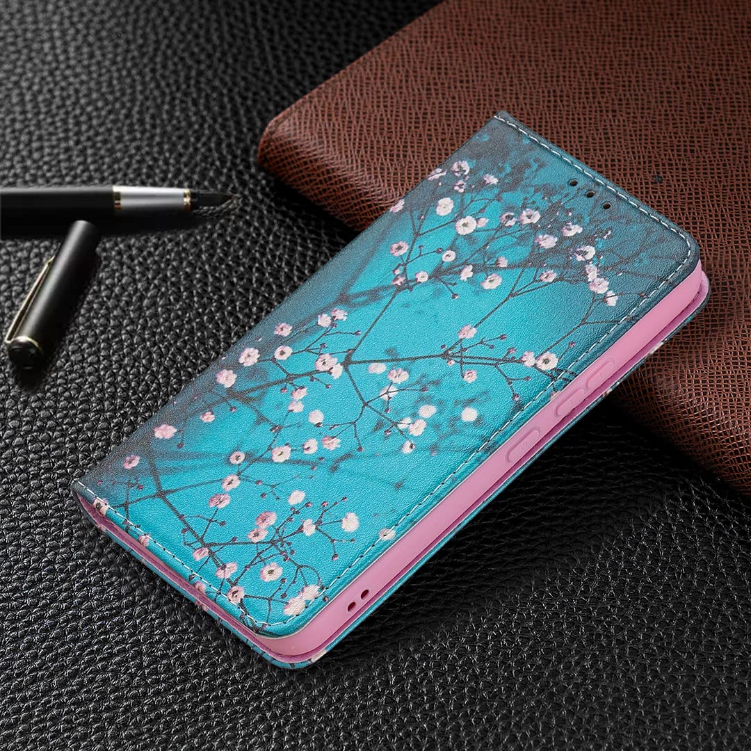 Samsung Galaxy S22 Flip Case with Butterfly Animal Pattern - PU Leather Wallet Cover with Magnetic Closure & Kickstand | Perfect for Everyday Use, Travel, and Work