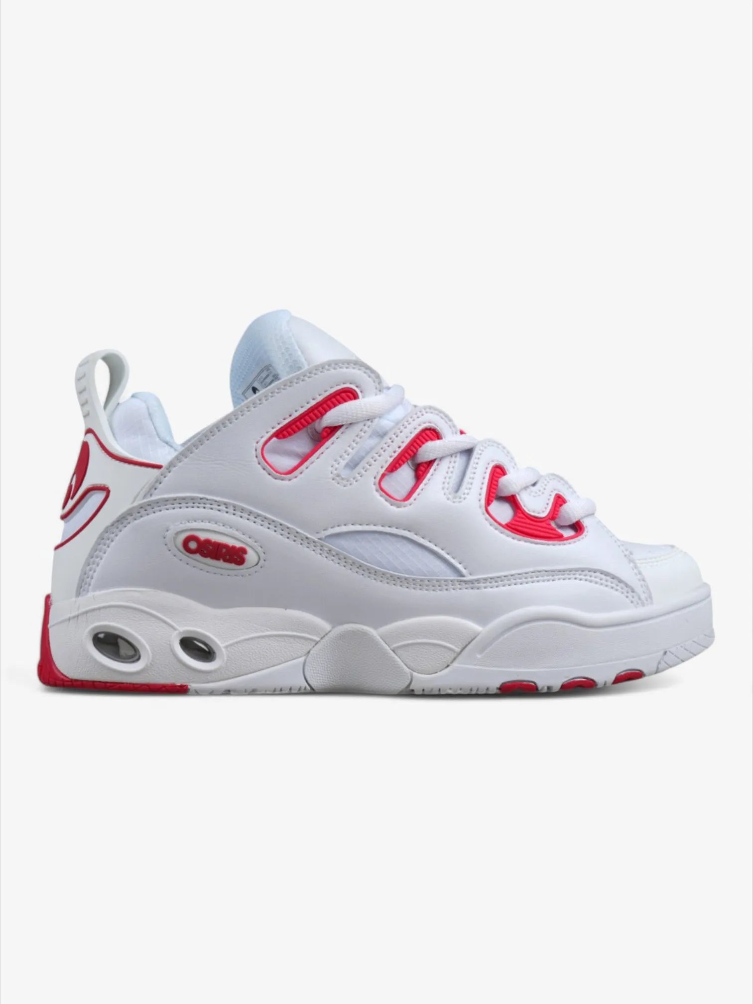 Osiris D3 E Skate Shoes - White & Red - High-Performance Sneakers for Skating, Streetwear & Casual Wear