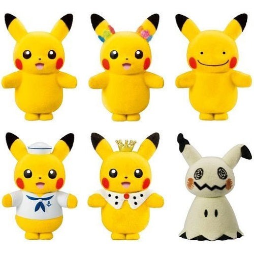 Pokemon Pokemofu 3 Inch Flocked Bandai Mini Figure - Cute Collectible Toy for Kids, Gift for Pokemon Fans, Perfect for Display & Play