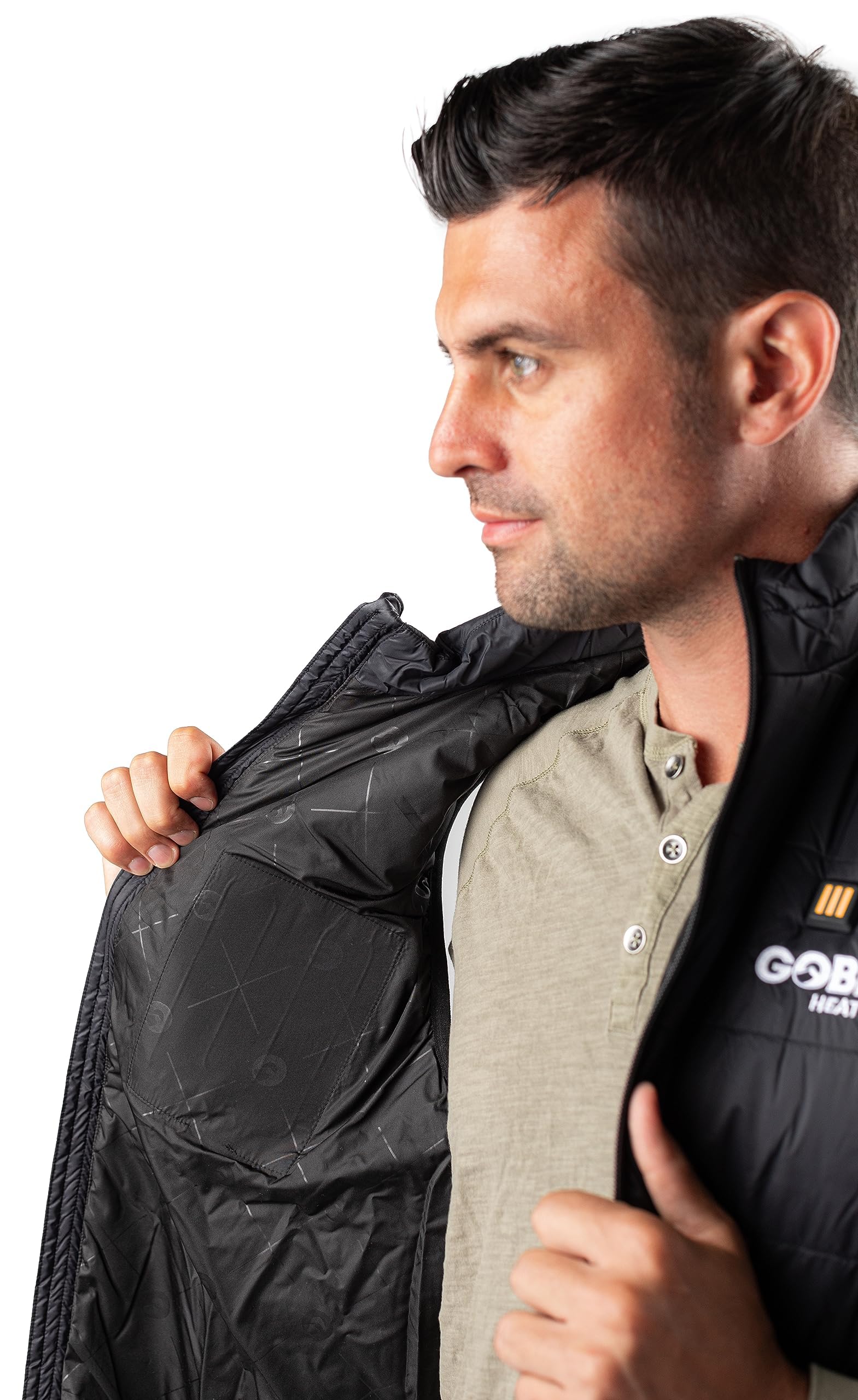 Element Men's Heated Vest with 10-Hour Battery Life - 3 Adjustable Heat Settings (Includes Battery & Charger) - Onyx Black - Perfect for Winter Outdoor Activities, Camping & Hiking