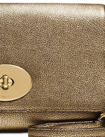 Coach Crosstown Crossbody Bag in Metallic Pebble Leather - Stylish & Compact Purse for Women | Perfect for Everyday Use, Travel & Night Out