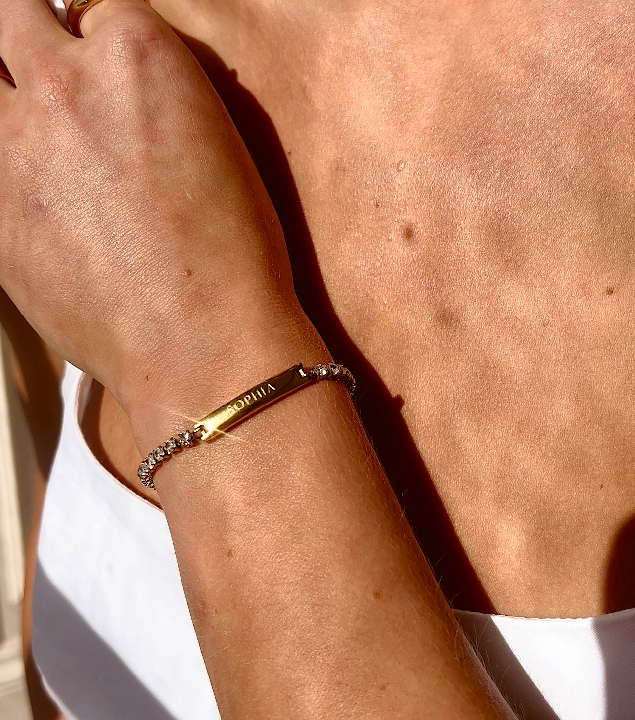 Exquisite Engraved Tennis Necklace & Bracelet Set in Gold - Perfect for Weddings, Anniversaries, and Special Occasions