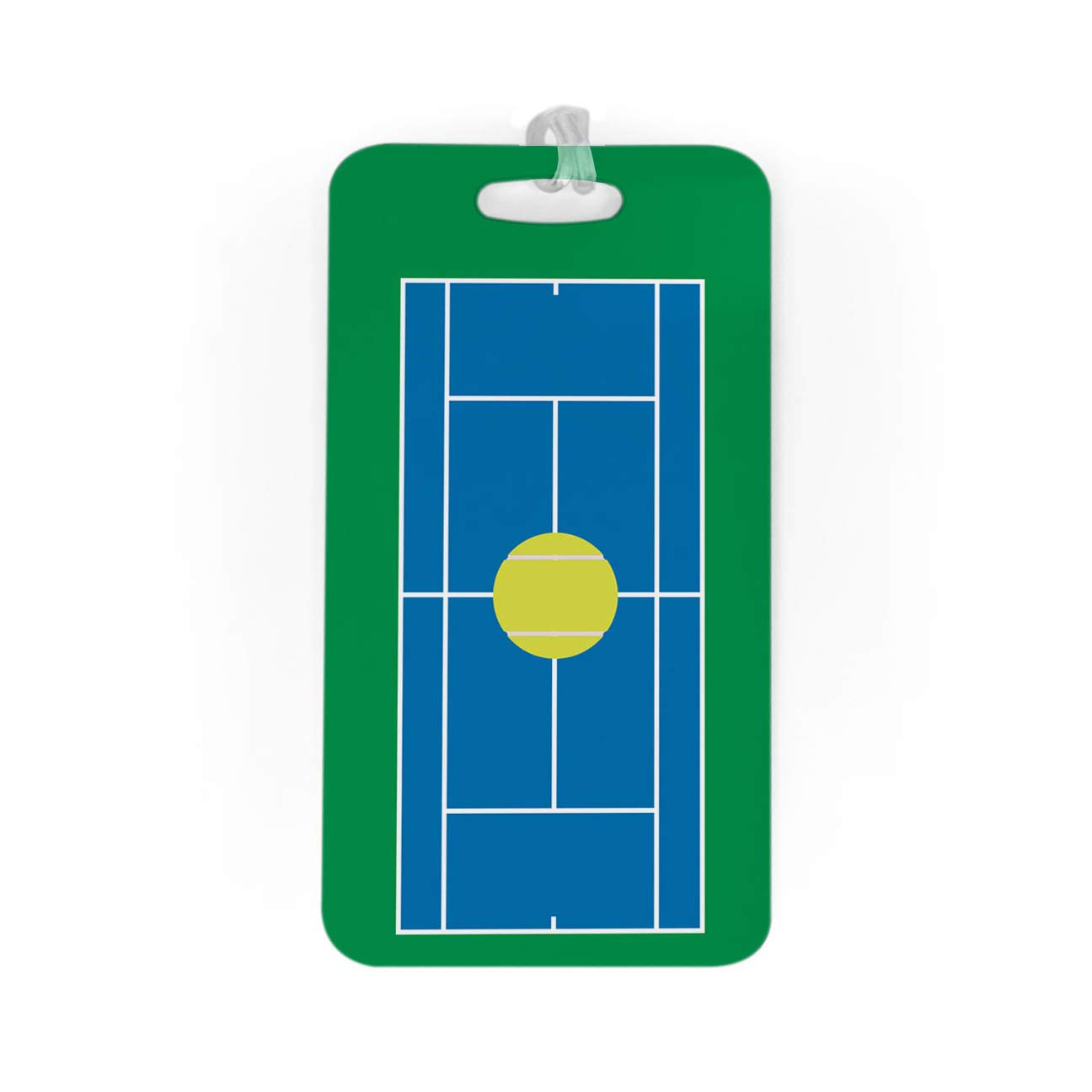 ChalkTalkSPORTS Tennis Luggage Tag & Bag Tag - Personalized Custom Info on Back - Large Durable Court Accessory for Tennis Players | Perfect for Travel, Gym & Sports Equipment Organization