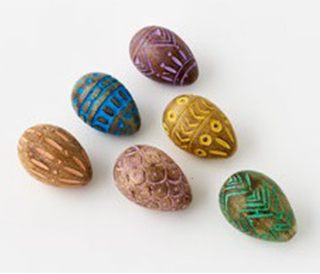 Hand-Carved Wooden Eggs - Set of 6 Unique Decorative Styles - Perfect for Easter Decor, Home Centerpieces, and DIY Craft Projects