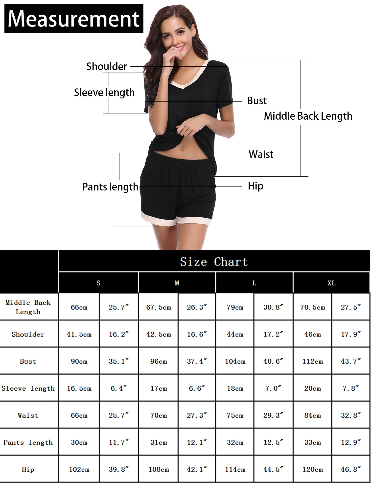 Aiboria Women's Cotton Pajama Short Sets - Short Sleeve Sleepwear & Nightwear for Summer - Comfy Lounge Pajama Set for Sleep, Relaxation & Vacation