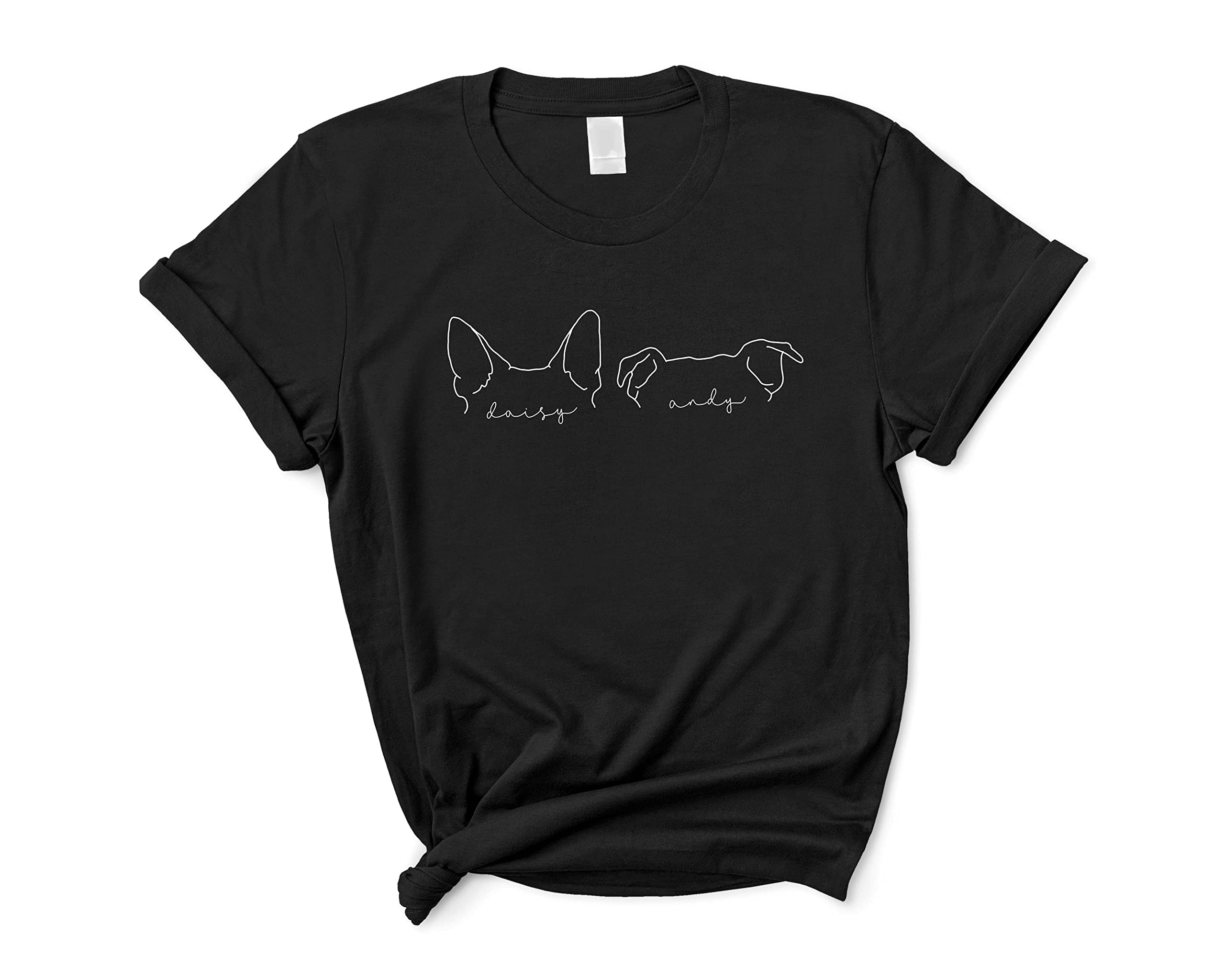 Custom Dog Ears T-Shirt with Personalized Dog Name - Cute Dog Mom Shirt for Pet Lovers | Perfect Gift for Dog Owners, Birthday & Mother's Day