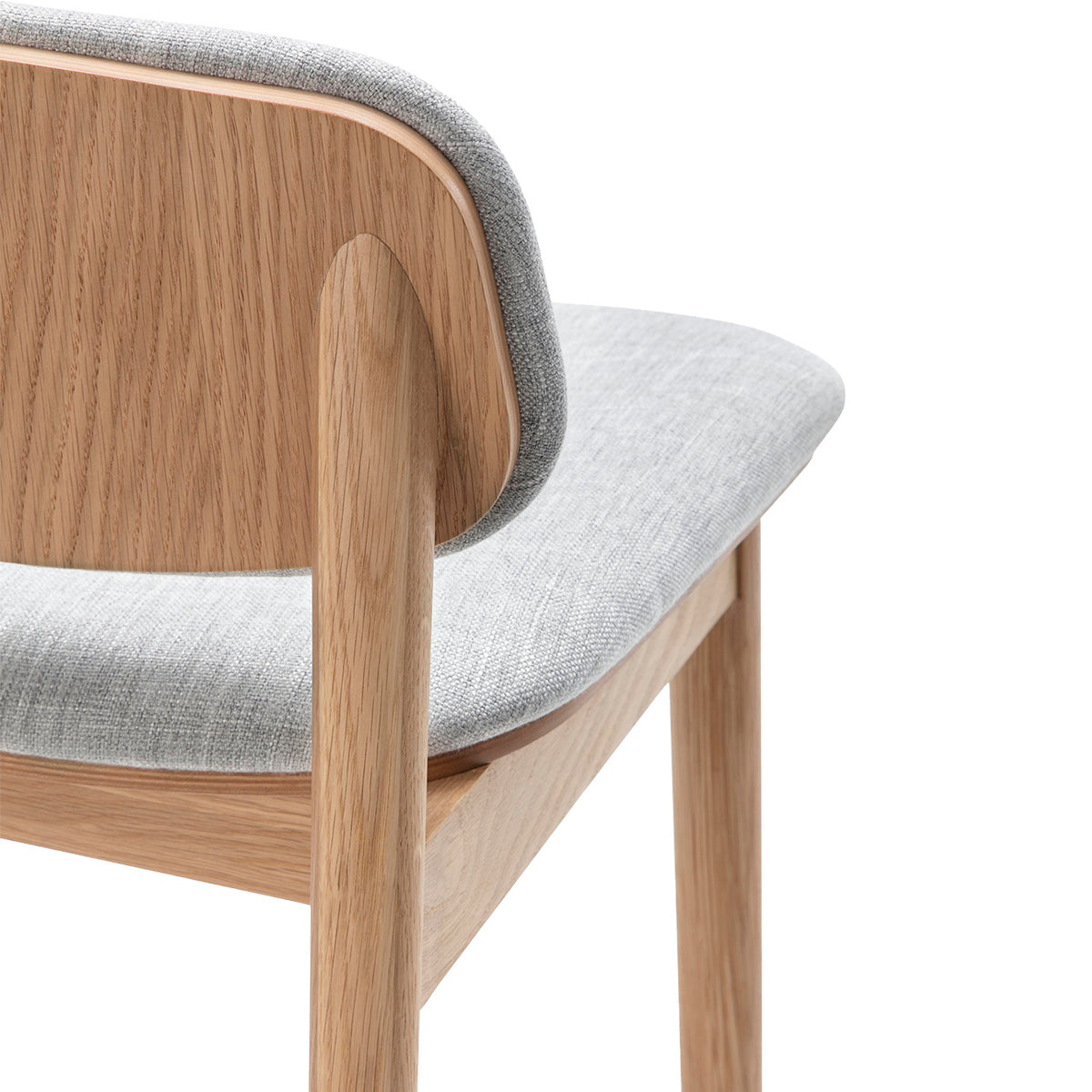 Lando Fabric Bar Stool - Oak Wooden Counter Height Stool with Padded Seat | Perfect for Kitchen Islands, Breakfast Bars & Home Decor