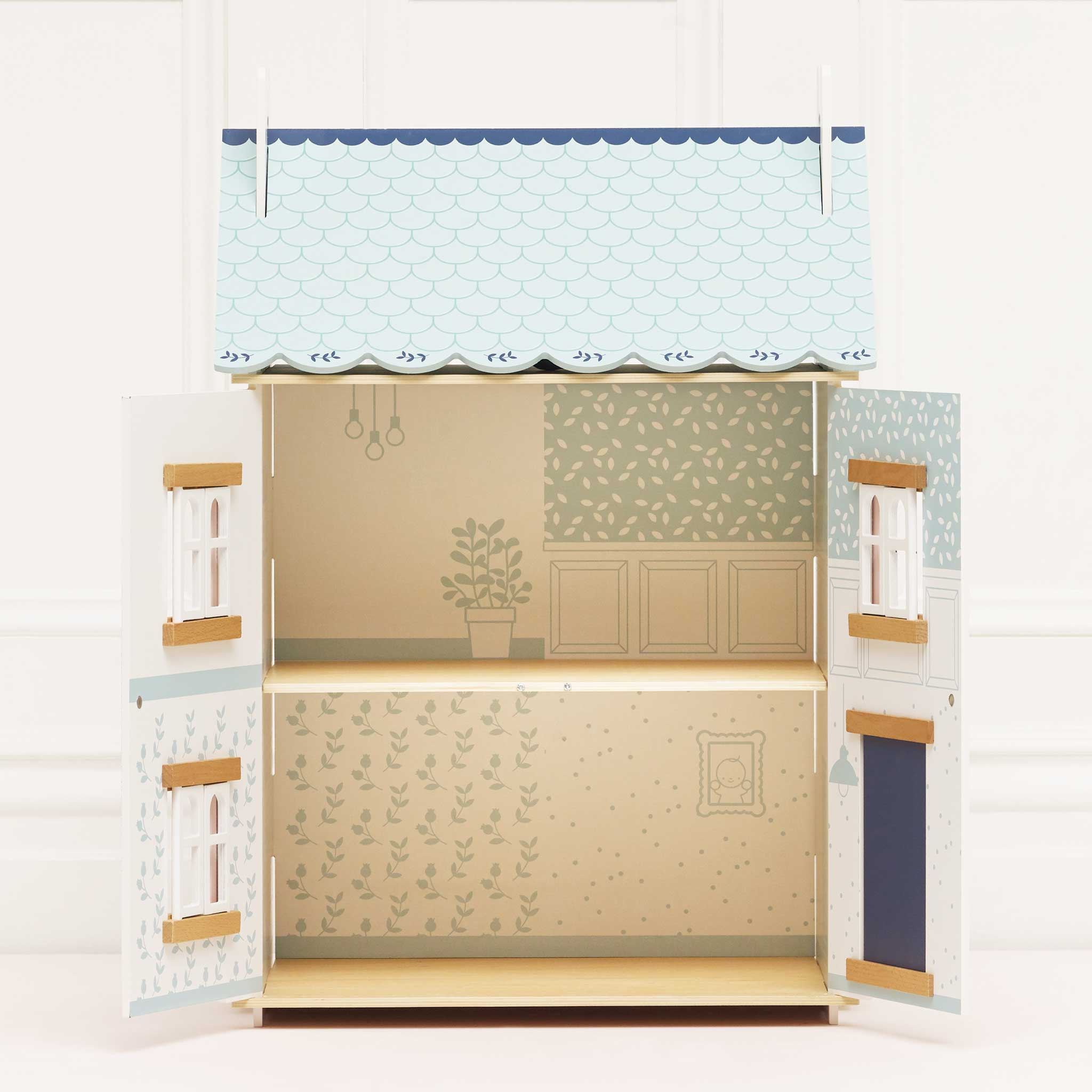 Bluebelle Wooden Dolls House - Handmade Wooden Dollhouse for Kids with Furniture & Accessories | Perfect for Pretend Play, Birthday Gifts & Home Decor