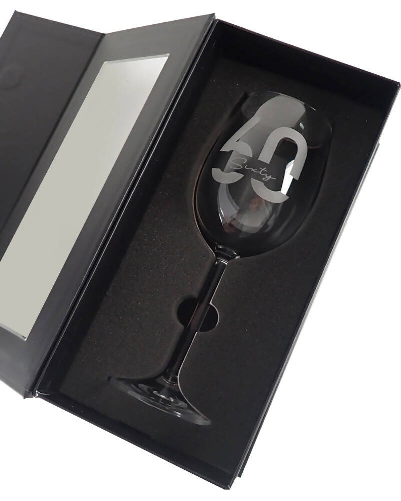 Personalized 60th Birthday Wine Glass - 360ml Engraved Gift Set for Men & Women - Perfect for Celebrations, Anniversaries & Retirement Parties