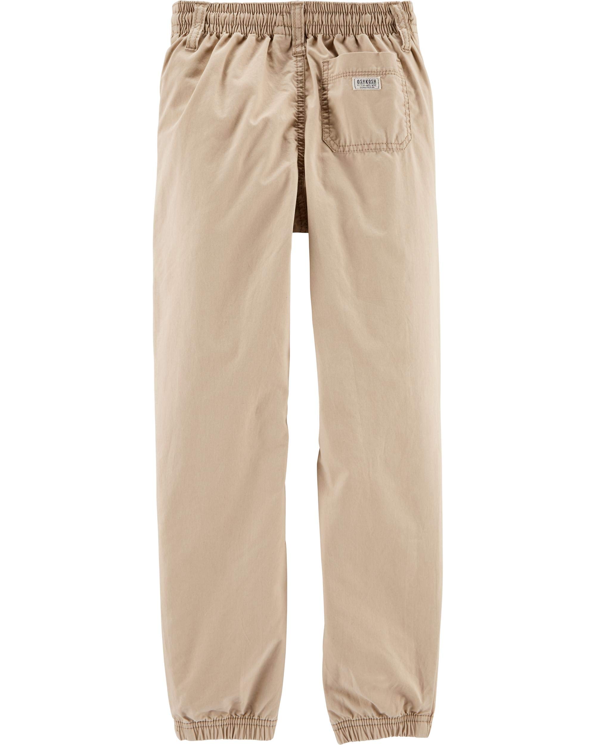 OSHKOSH Boys' Twill Joggers - Comfortable Pull-on Pants for Play & School