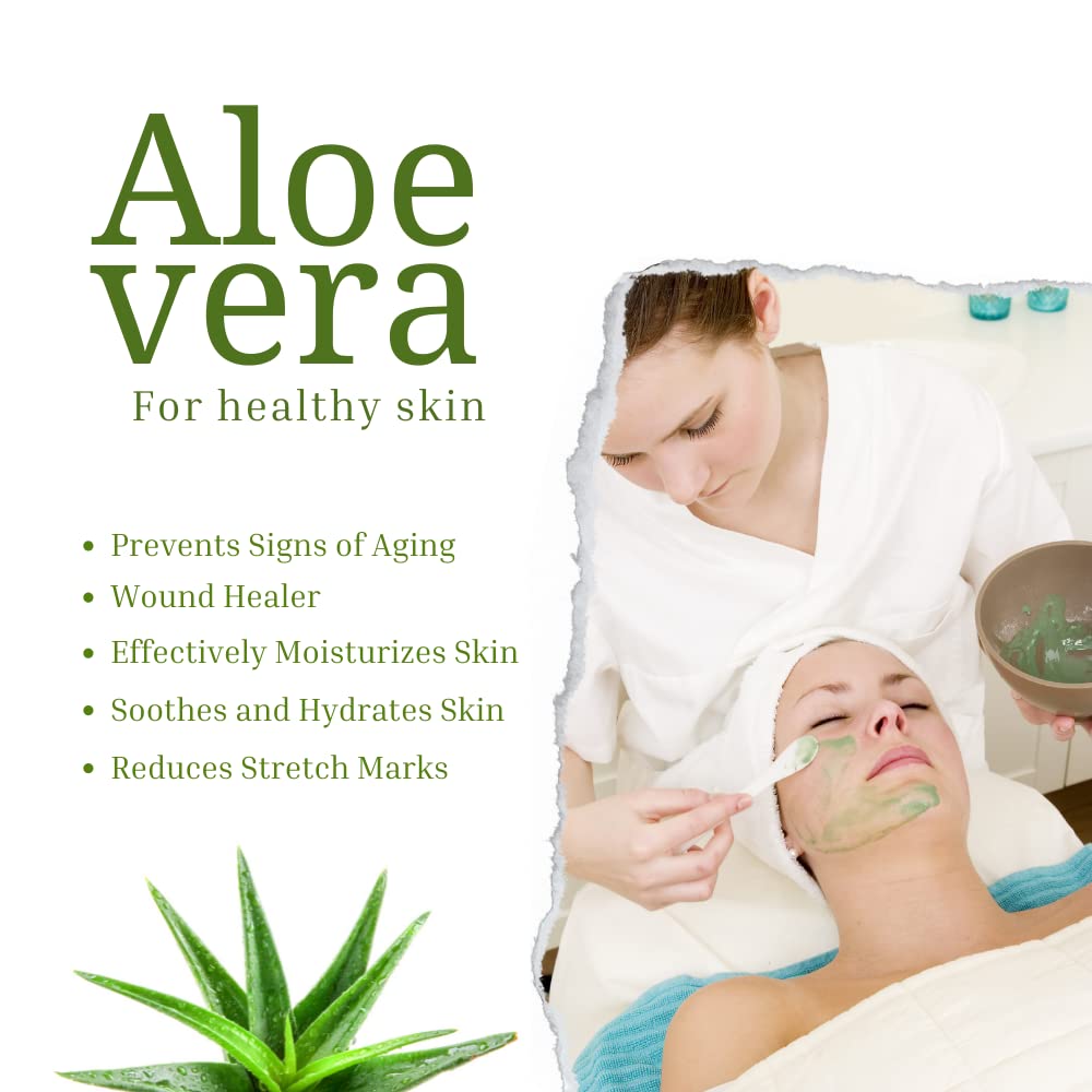 Ensley Natural Aloe Vera Leaf Powder 200g (Pack of 2) - Deep Cleansing, Skin Detox & Hydration | Organic Face Mask & Body Scrub Ingredient for Glowing Skin