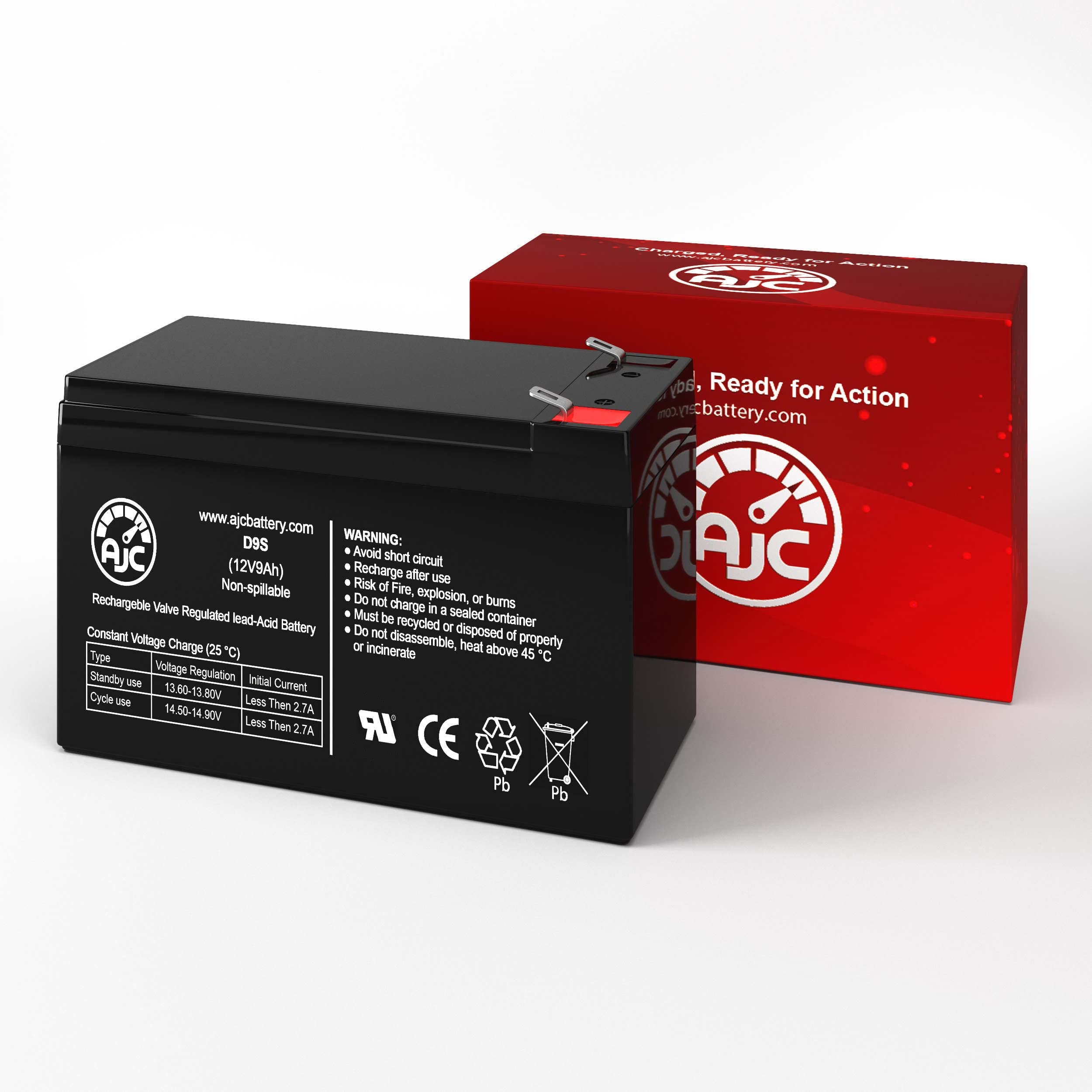 AJC 12V 9Ah Replacement Battery for Verizon FiOS Backup UPS - Power Supply for Home & Office Internet Routers, Security Systems & Emergency Lighting