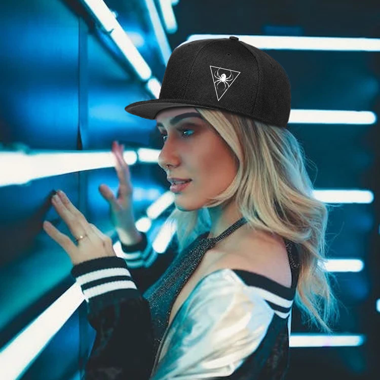 Skull Skateboard Hat for Men - Flat Bill Snapback Baseball Cap - Hip Hop Streetwear Style - Perfect for Skateboarding, Hip Hop Fashion & Casual Wear