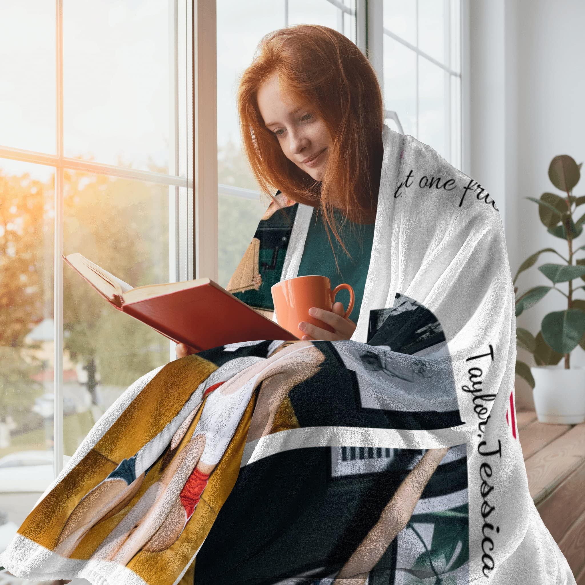 **Custom Photo Blanket for Best Friends - Personalized Birthday Gift for Women, Long Distance Friendship Present for BFFs, Sisters & Teen Girls - Perfect for Anniversaries, Christmas & Cozy Nights**