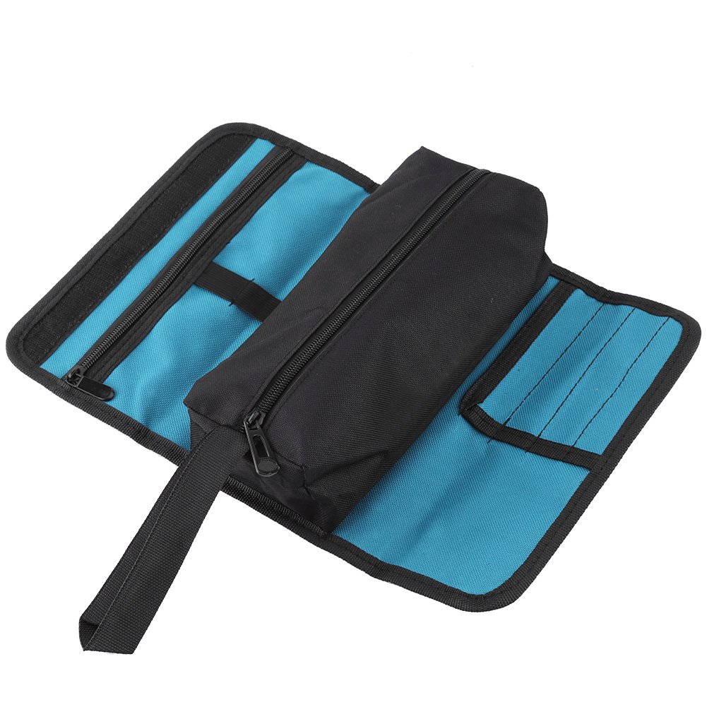 Durable 600D Oxford Cloth Tool Roll Bag - Foldable Electrician Tool Organizer with Storage Pouch for Craftsman, Electricians & Gardeners | Perfect for DIY Projects, Home Repairs & Professional Worksites
