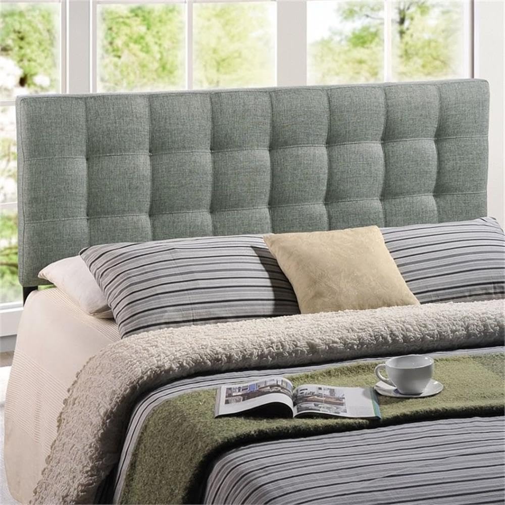 Rosebery Kids Full Tufted Panel Headboard in Gray - Soft Upholstered Twin Size Bed Headboard for Girls & Boys Bedroom Decor - Perfect for Nursery, Kids Room & Sleepovers