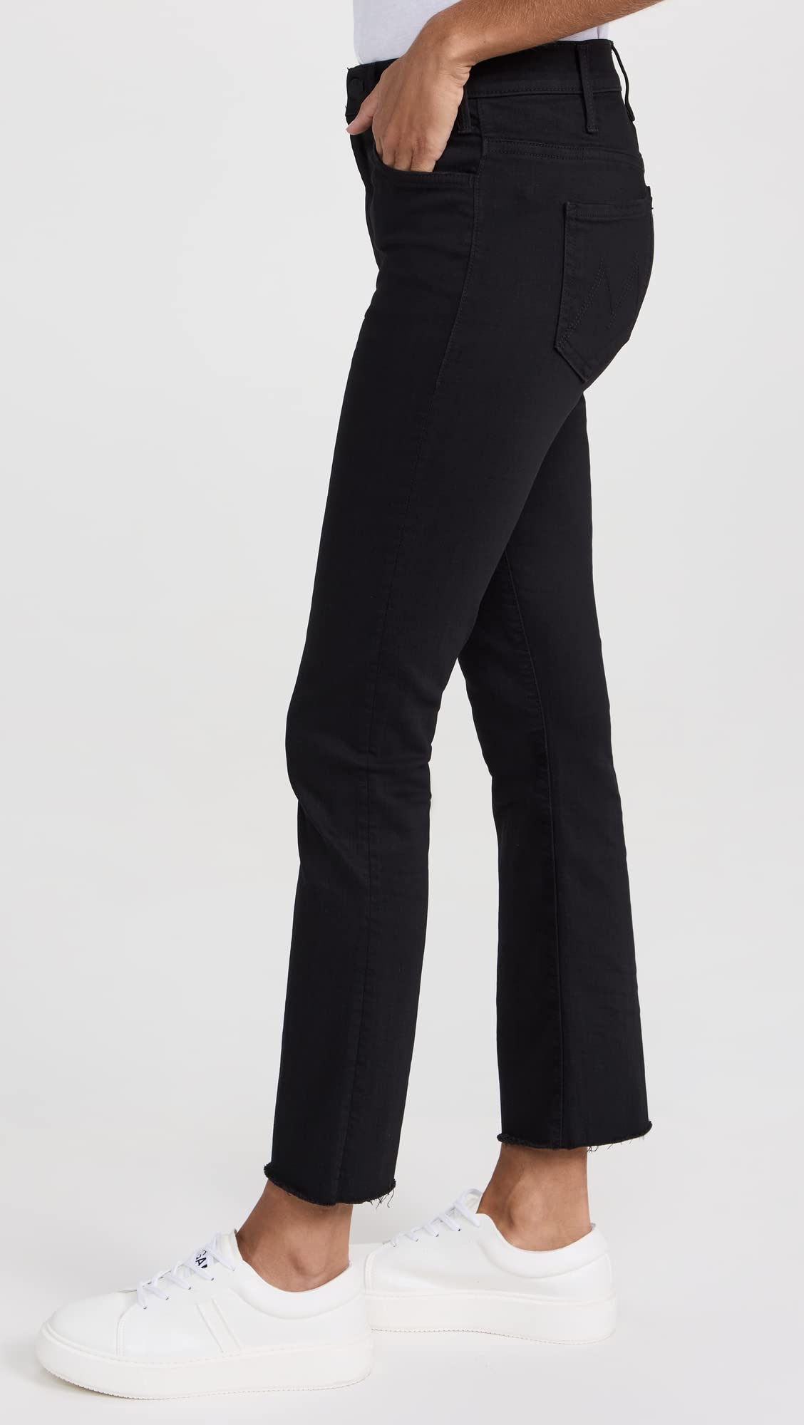 MOTHER Women's The Hustler Ankle Fray Jeans - High Waist Distressed Denim Pants for Casual Outfits & Street Style Fashion