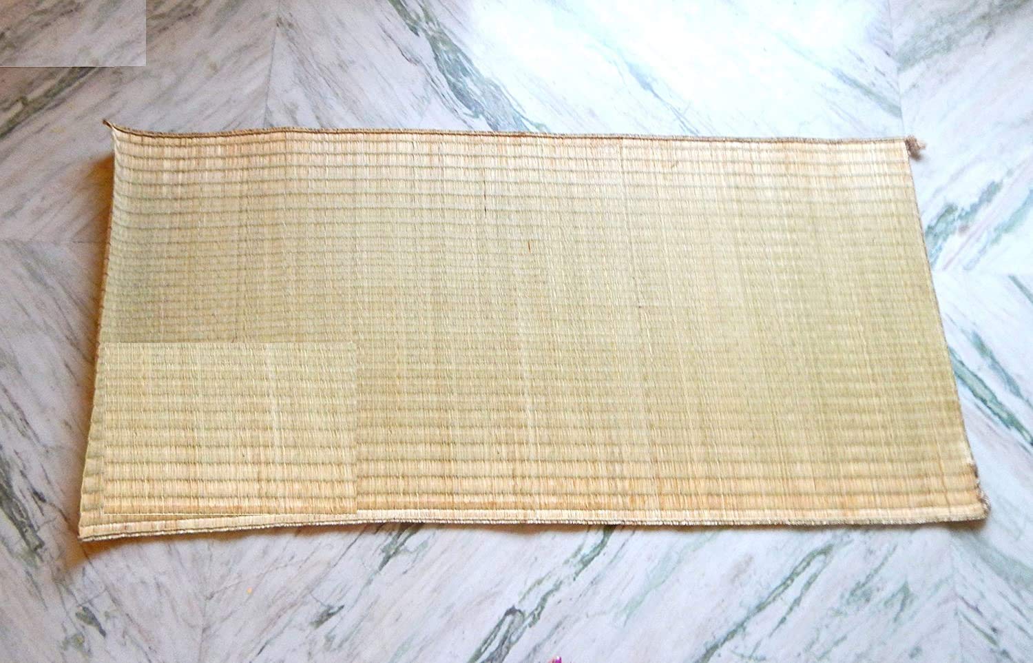 XUETZALCOATL Large Handmade Eco-Friendly Natural Fiber Floor Mat - 5ft x 41inch River Grass & Bamboo Yoga Meditation Mat for Home, Studio & Outdoor Use