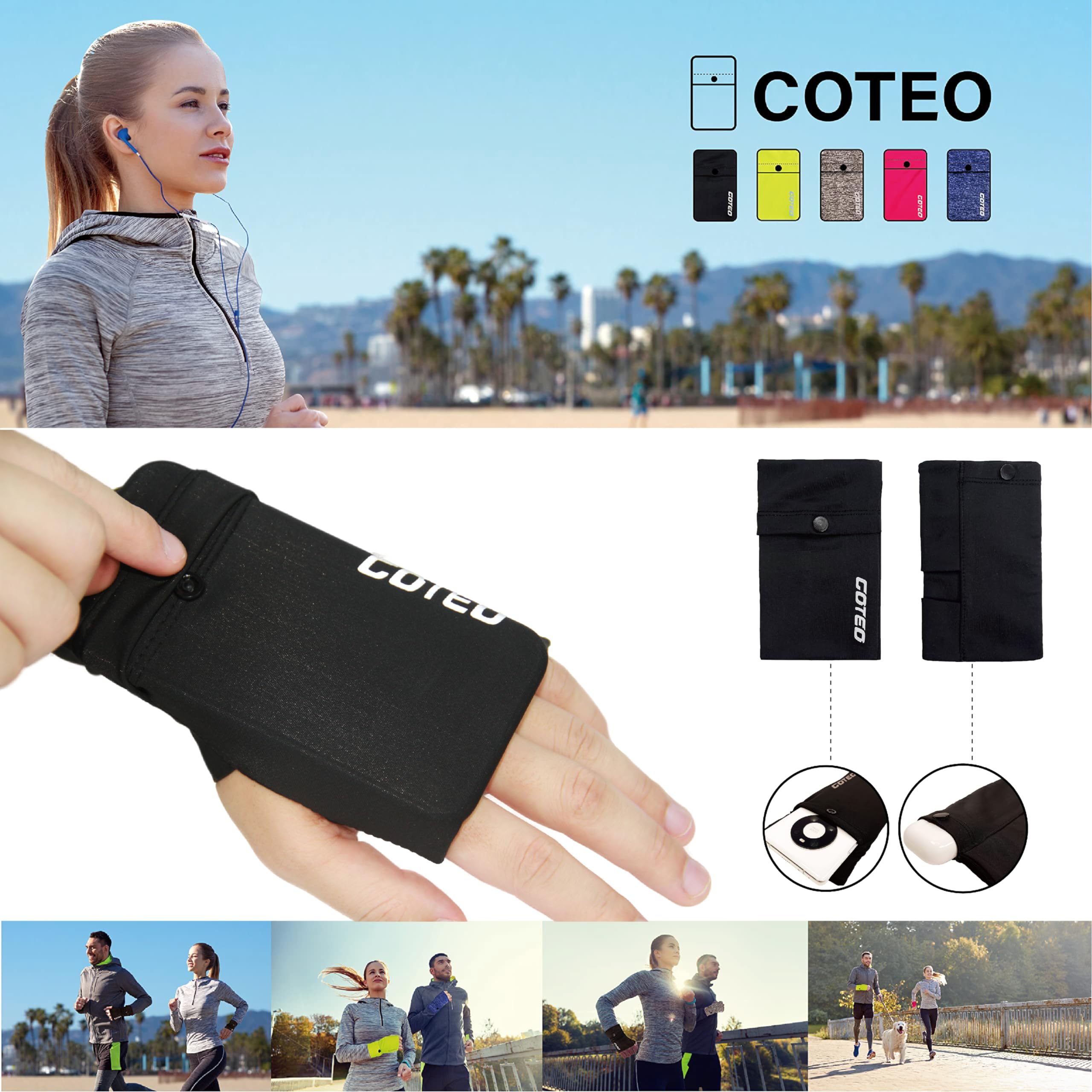 Running Armband for iPhone - Adjustable Phone Holder Wristband Pouch for Workout, Walking & Hiking - Grey Large (Right Arm) | Secure Hands-Free Fitness Accessory for Jogging, Gym & Outdoor Activities