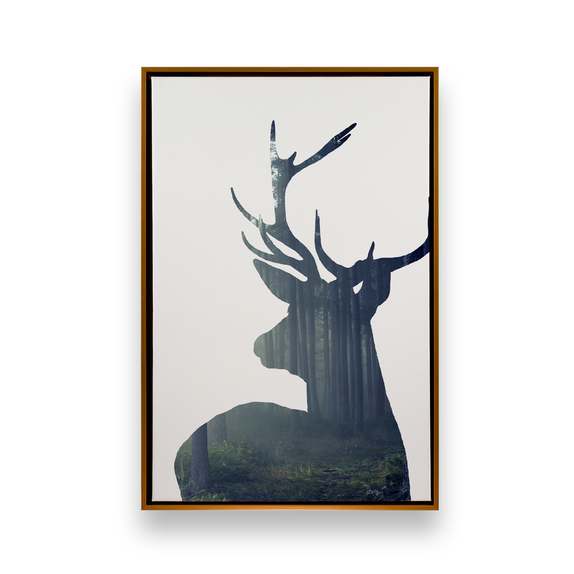 Amidst the Woodland Canvas Wall Art - Nature Landscape Painting for Living Room, Bedroom & Office Decor