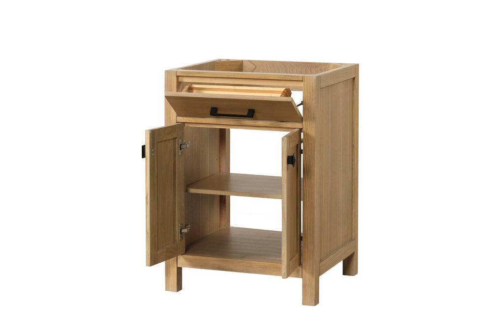 24 Inch Single Bathroom Vanity in Desert Oak - Modern London Style Vanity with Sink for Small Bathrooms & Powder Rooms