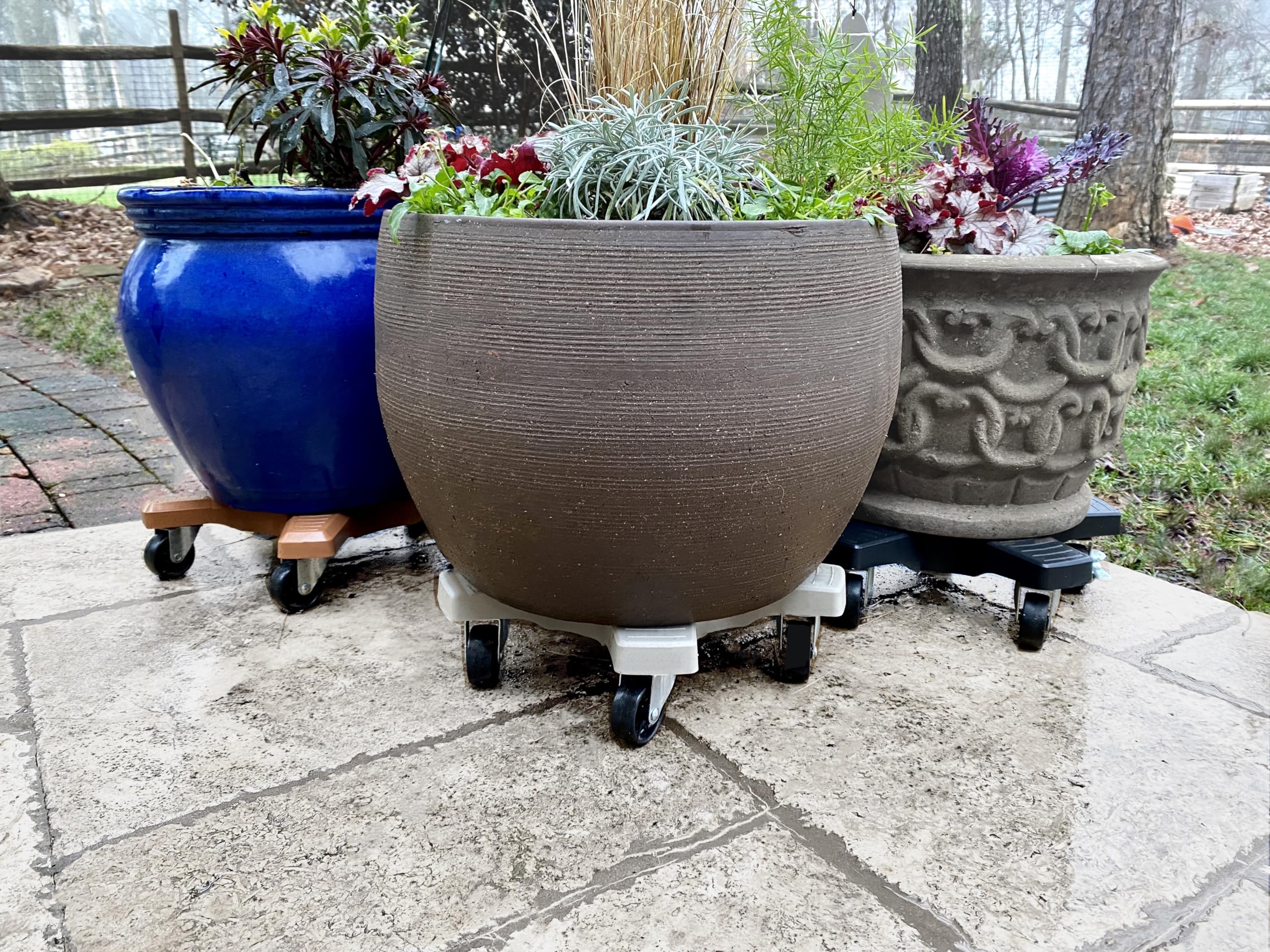 Heavy Duty Bosmere S20410 Down Under Plant Caddie with Wheels - 500lb Capacity 20-Inch Black Plant Stand for Indoor/Outdoor Garden, Patio & Greenhouse Use