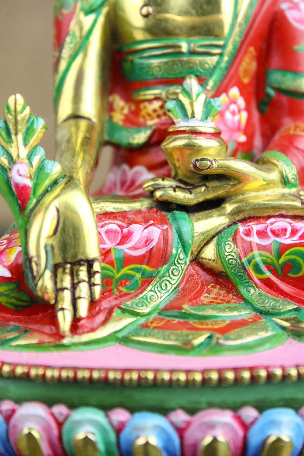 7 Inch Hand Painted Medicine Buddha Statue - Tibetan Buddhist Decor for Home Altar, Meditation Room & Spiritual Healing Space