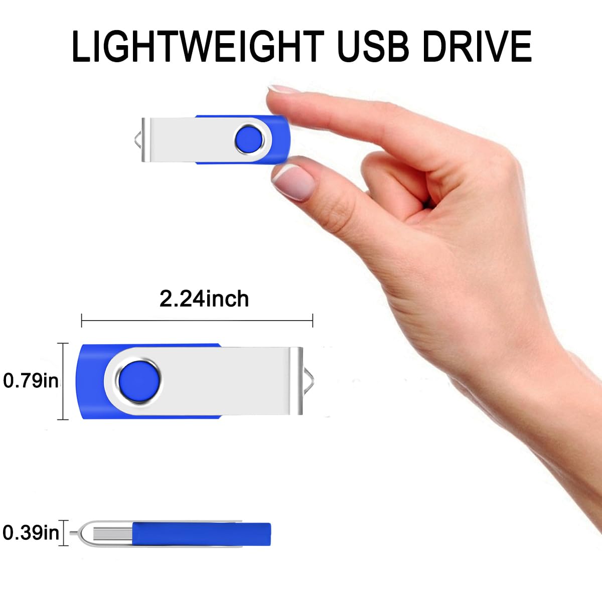 EASTBULL 50 Pack 2GB USB 2.0 Flash Drives Bulk - Metal Swivel Thumb Drives for Data Storage, File Transfer, School, Office & Business Use