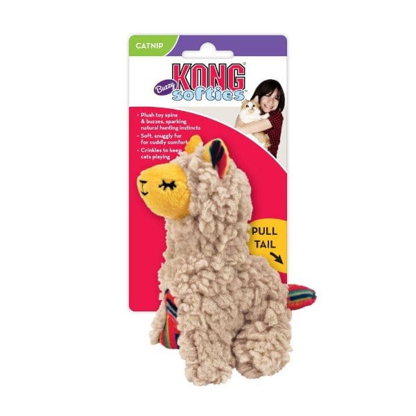 KONG Softies Buzzy Llama Cat Toy - Interactive Plush Cat Toy with Catnip for Indoor Play, Exercise & Stress Relief - Perfect for Kittens & Adult Cats