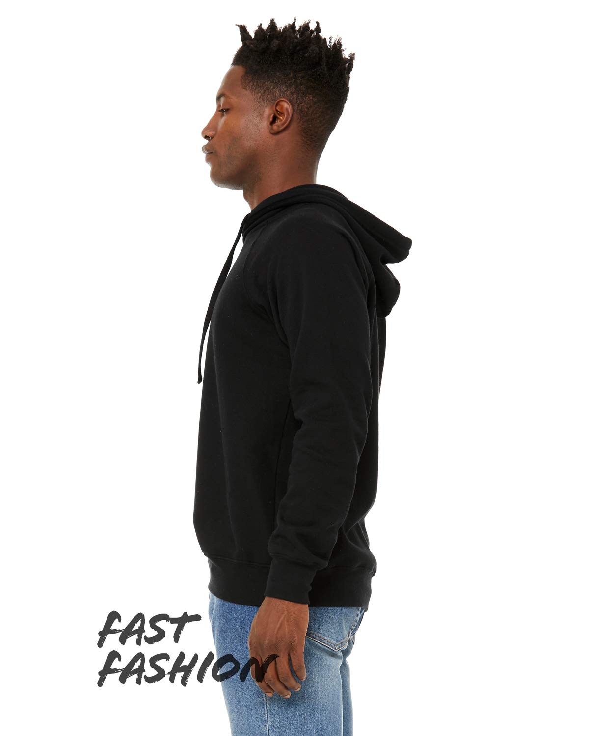 Bella + Canvas Unisex Crossover Hoodie - Soft Comfortable Pullover Sweatshirt for Men & Women (Black) - Perfect for Casual Wear, Street Style & Loungewear