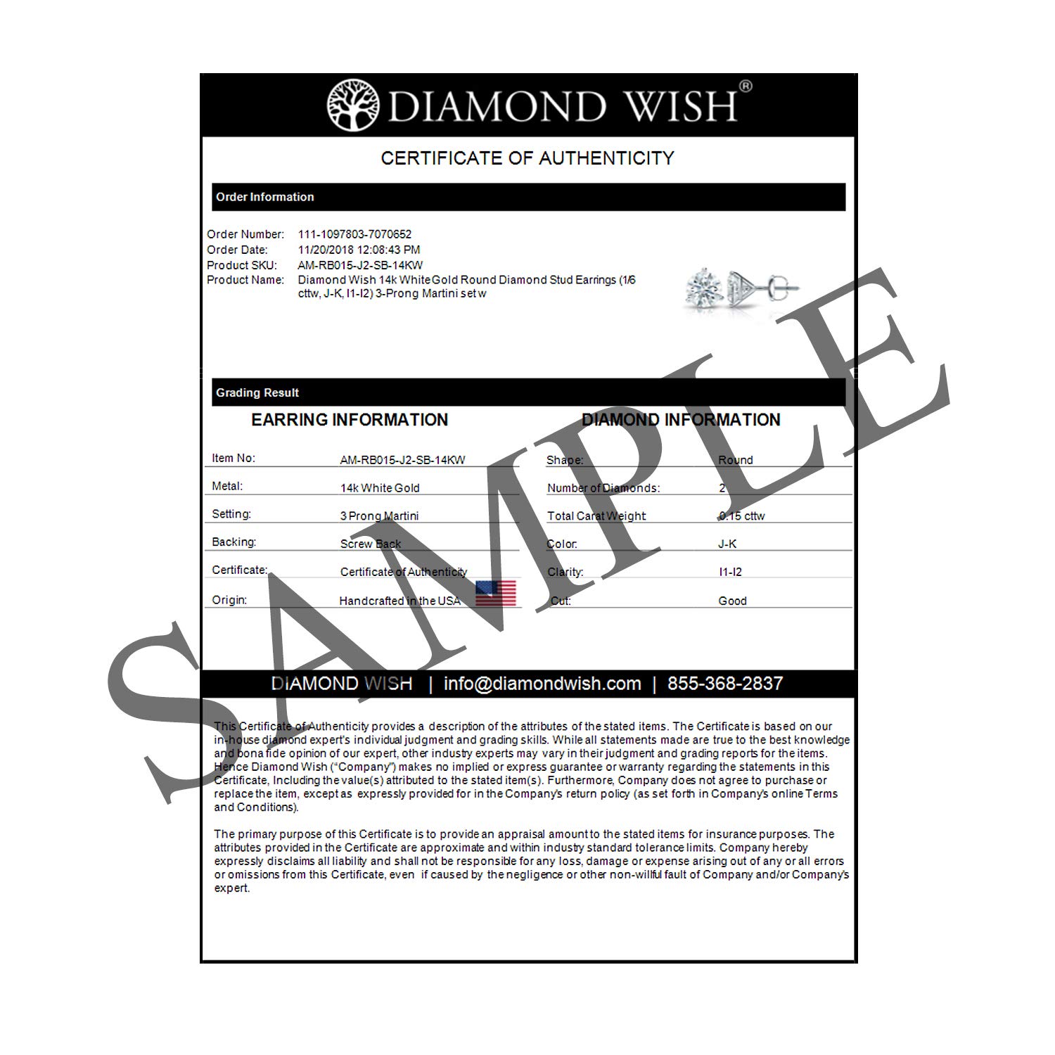 1/3 Carat Lab Grown Diamond Round Stud Earrings in 14k Gold (G-H, VS1-VS2, cttw) - 4-Prong Basket Screw Back for Secure Fit by Diamond Wish | Perfect for Everyday Wear, Special Occasions & Gift Giving