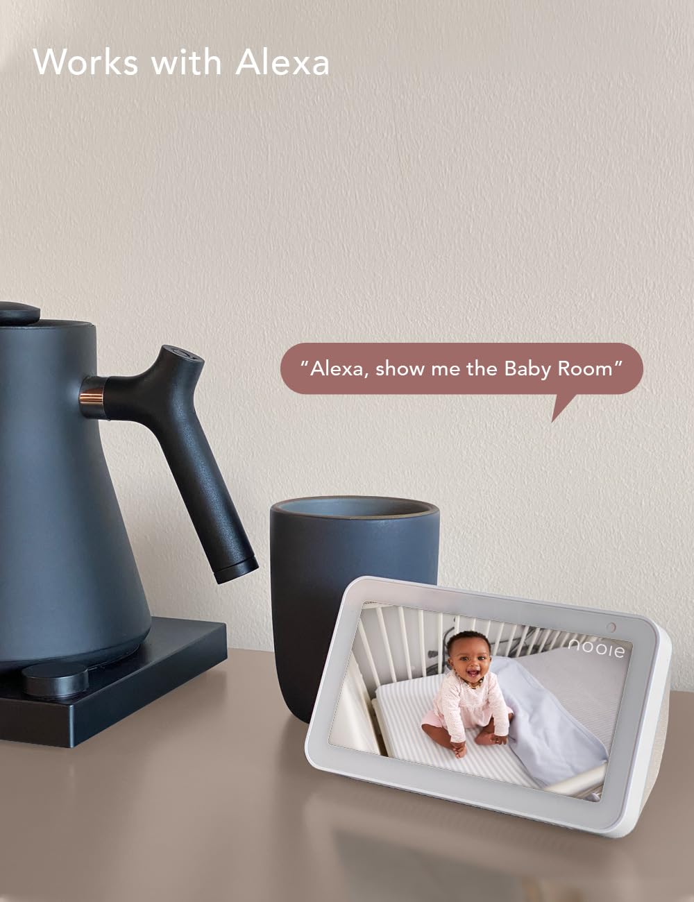 Nooie Baby Monitor with Camera, 1080P Night Vision & 2-Way Audio - for Nursery & Home Security