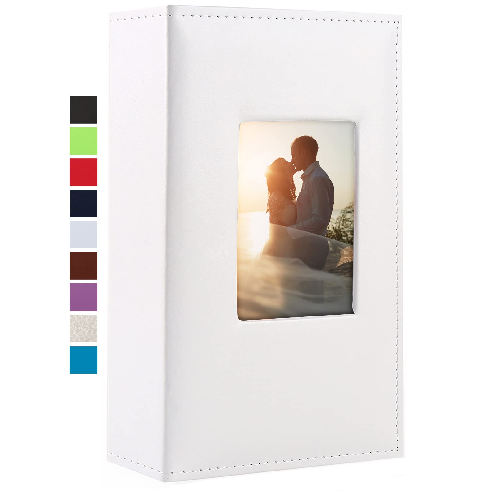 Vienrose 4x6 Photo Album with Leather Cover - Holds 420 Photos, Extra Large Capacity Picture Book with Pockets - Perfect for Baby, Wedding, Children & Vacation Memories (White) | Ideal for Scrapbooking, Family Keepsakes & Event Photography