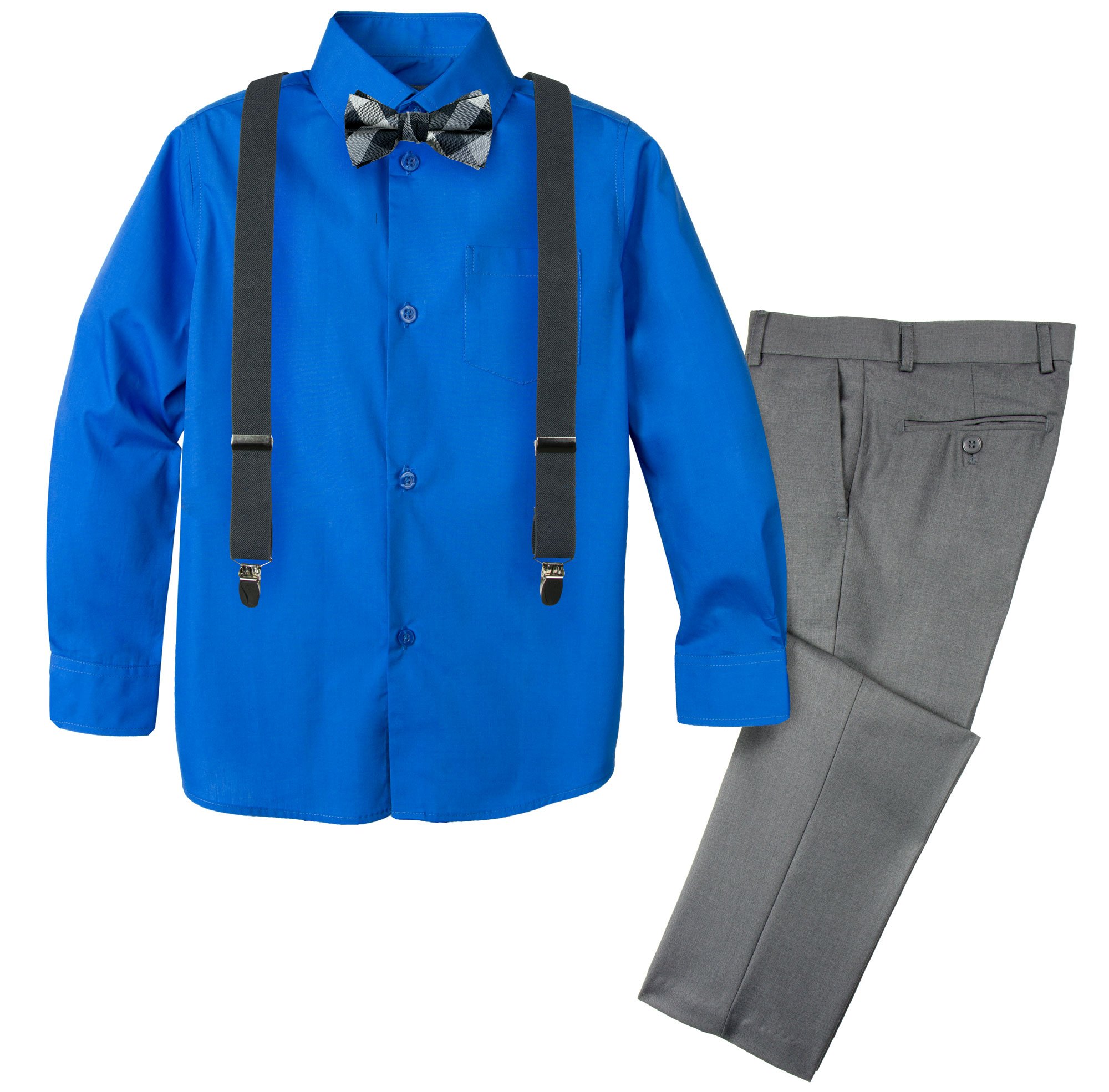 Spring Notion Boys' 4-Piece Patterned Dress Pants Set - Formal & Casual Outfits for School, Parties & Special Occasions