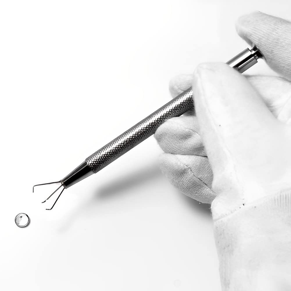 Premium ATAR Prong Tweezers - Stainless Steel Diamond Pickup Tool for Jewelry Making (3 Pin Prong, 11CM) - Perfect for Gemstone Setting, Watch Repair & Precision Crafting