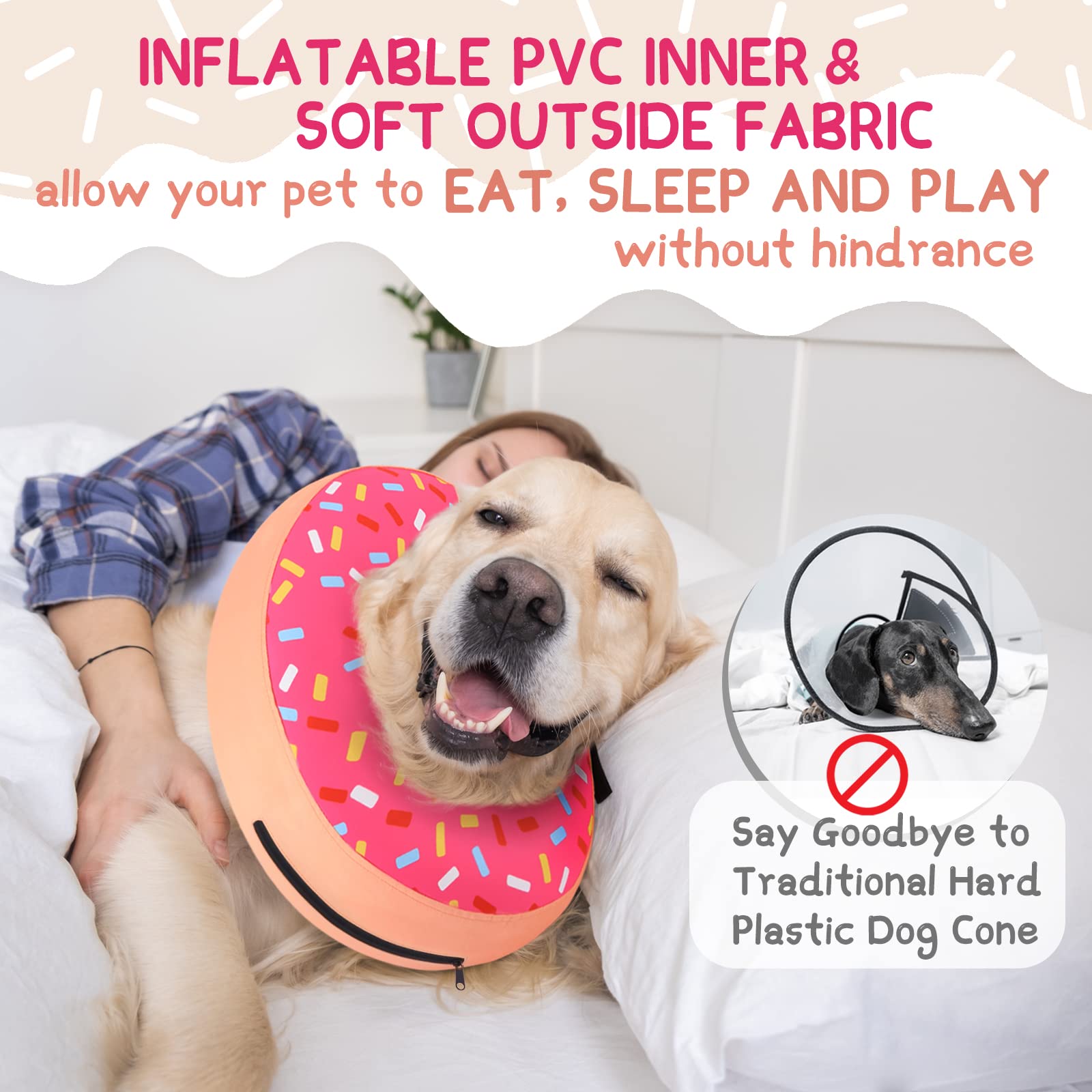 Inflatable Dog Cone Collar Alternative - Soft Recovery E-Collar for Small & Medium Dogs & Cats After Surgery | Post-Surgical Pet Neck Donut for Comfortable Healing | Perfect for Wound Protection & Stress-Free Recovery at Home