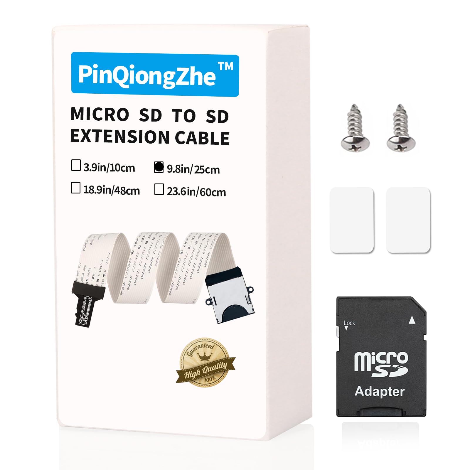 3D Printer Micro SD to SD Card Extension Cable - 9.8 inch/25cm Male to Female Memory Card Adapter for Camera, Raspberry Pi, and 3D Printing Accessories