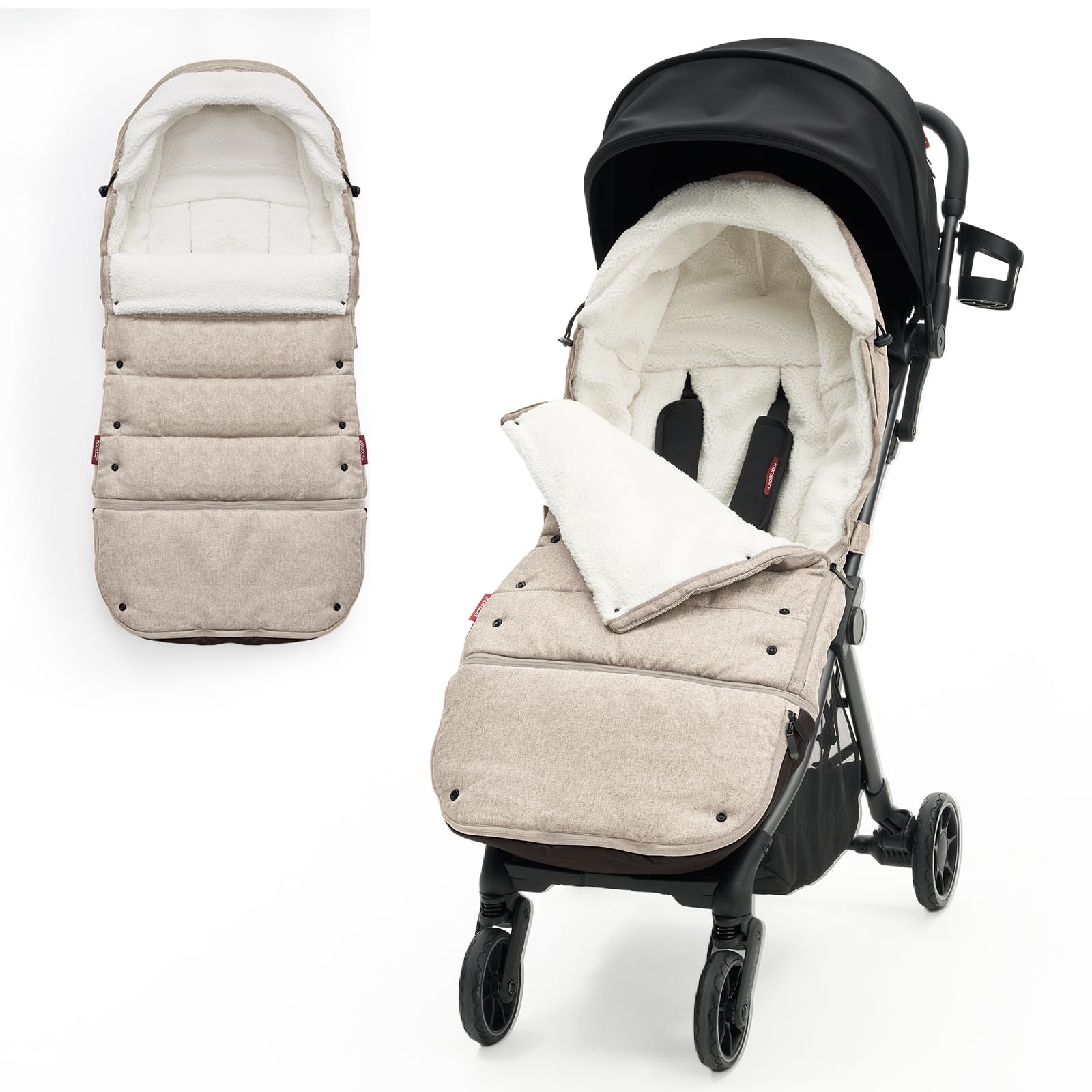Momcozy Universal Weather-Proof Stroller Footmuff - Warm Extendable Winter Bunting Bag with Adjustable Buckle | Perfect for Cold Weather Strolls, Baby Carrier Protection & Outdoor Adventures